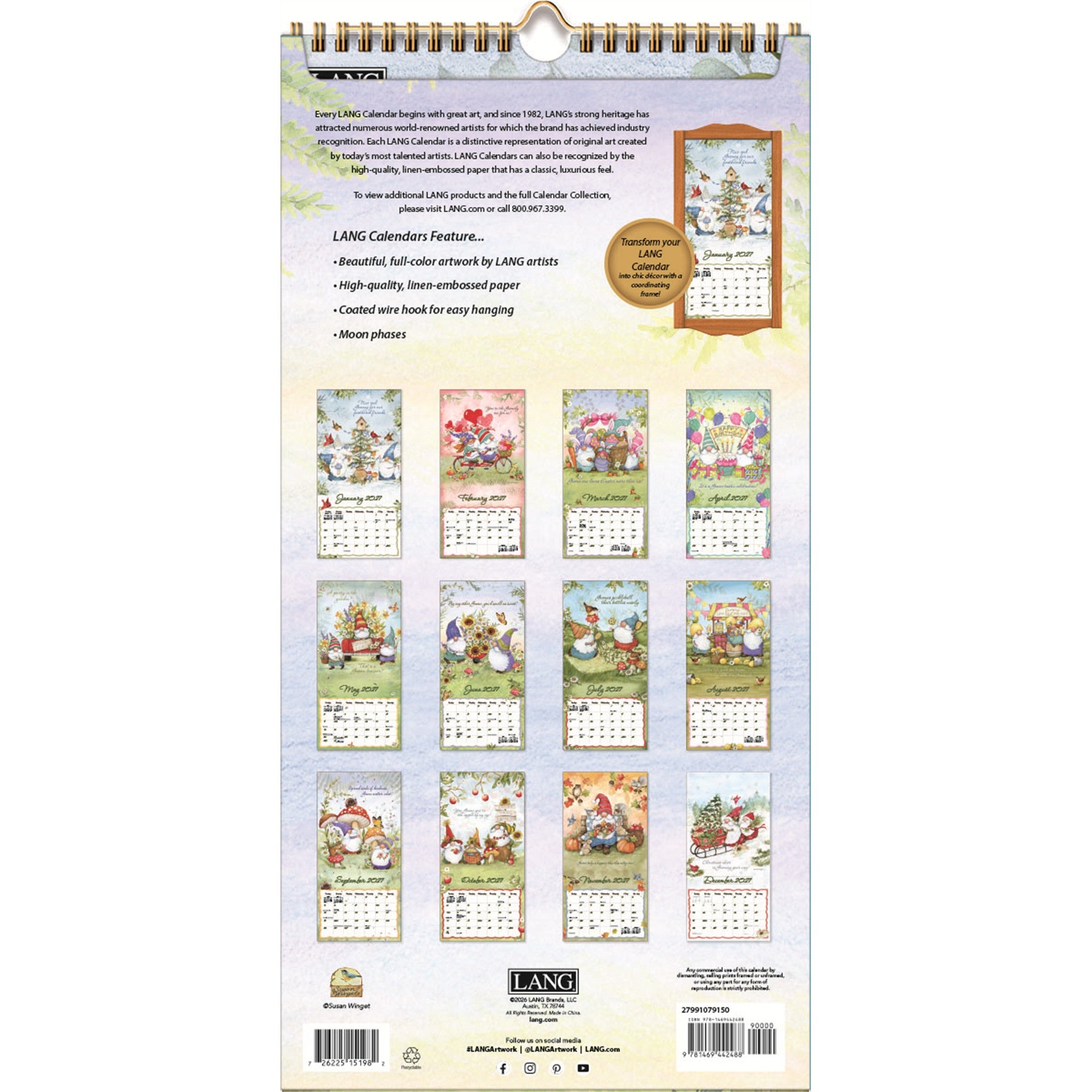 Gnome Sweet Gnome 2027 Slim Calendar