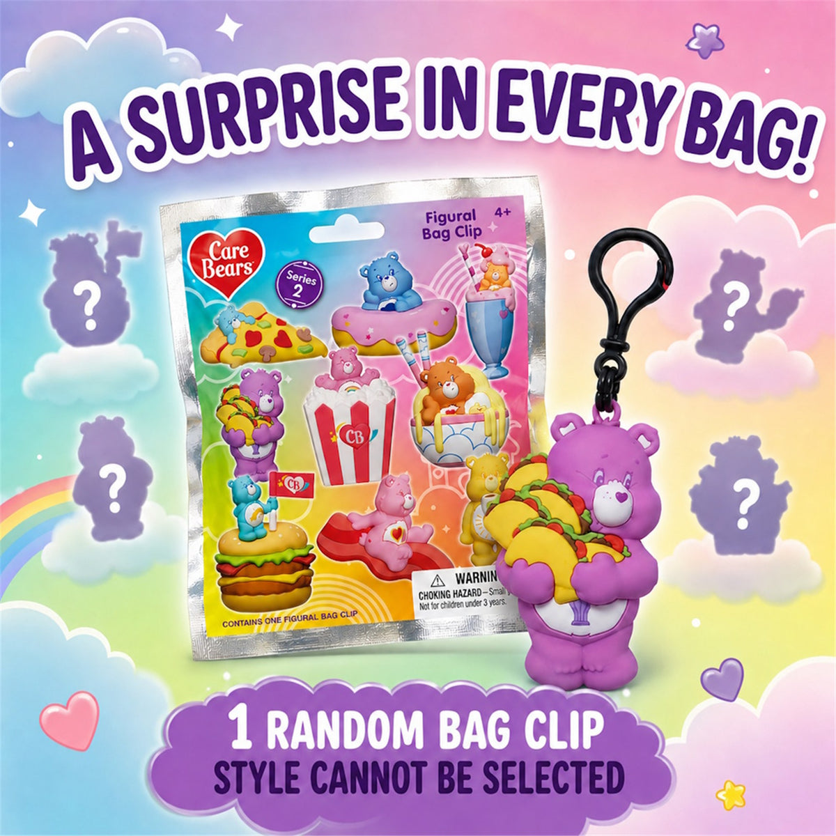 Care Bears Blind‑Pack Bag Clips
