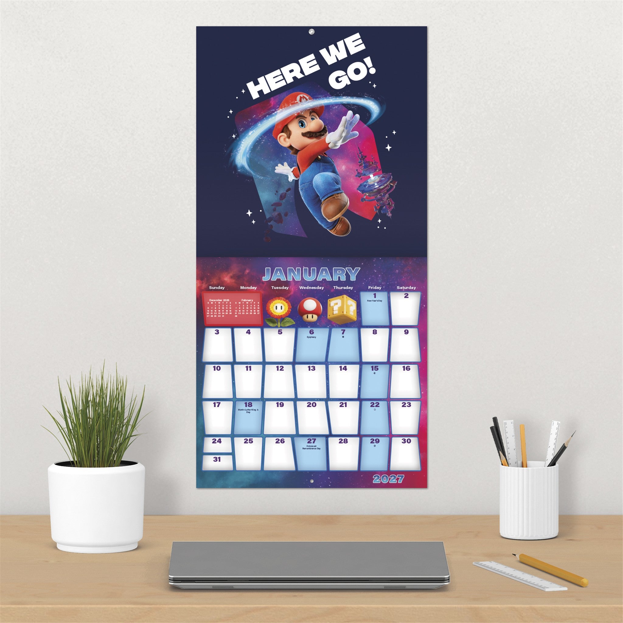 The Super Mario Brothers Movie 2 Exclusive with Print 2027 Wall Calendar