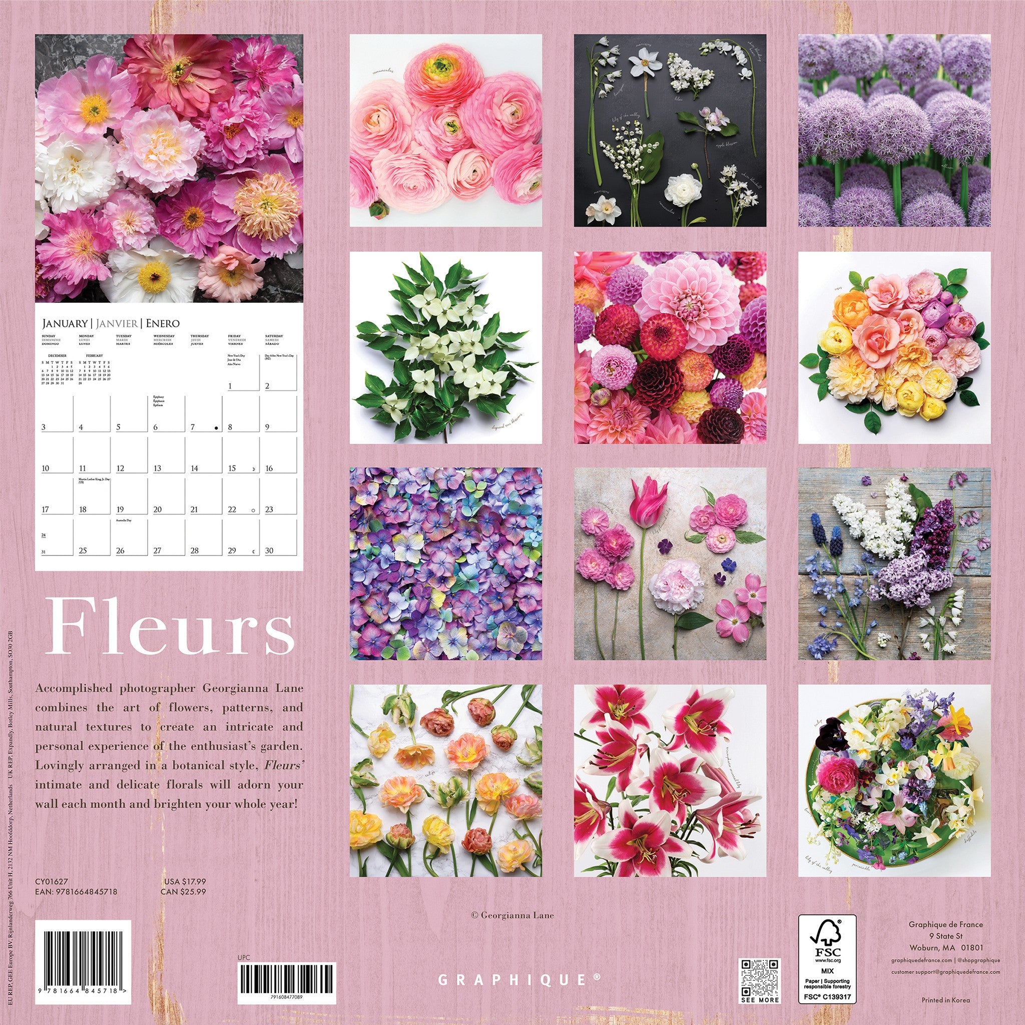 Fleurs 2027 Wall Calendar