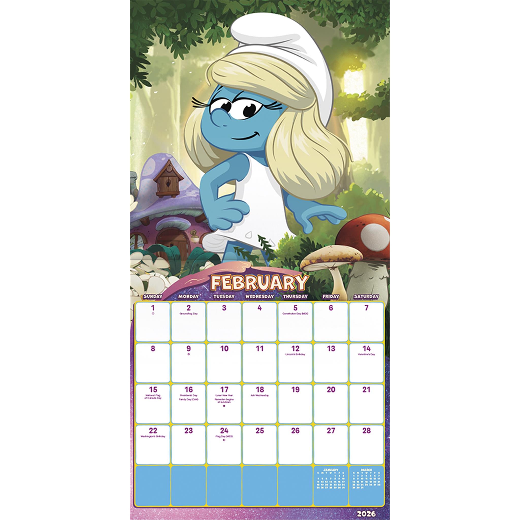 Smurfs 2 2026 Wall Calendar - Online Only