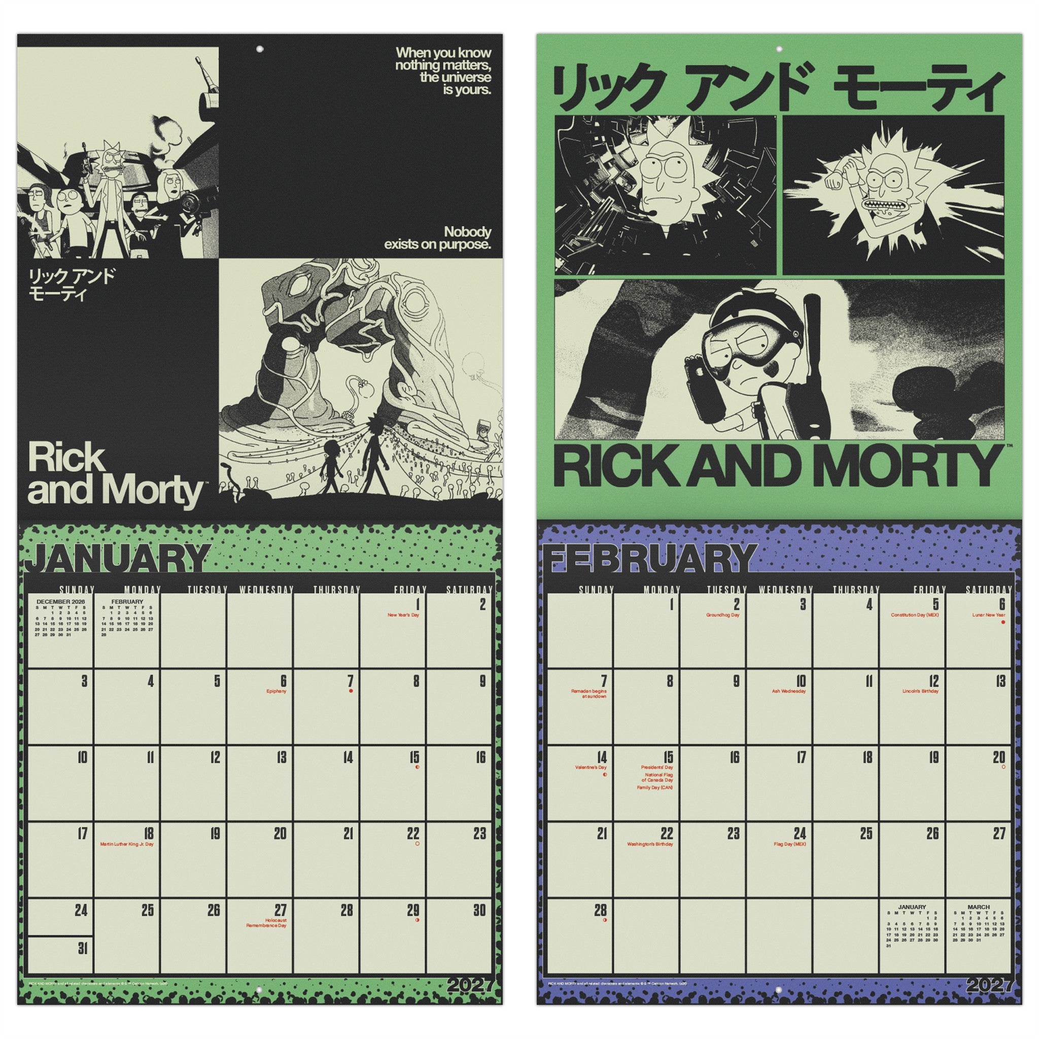 Rick and Morty 2027 Wall Calendar