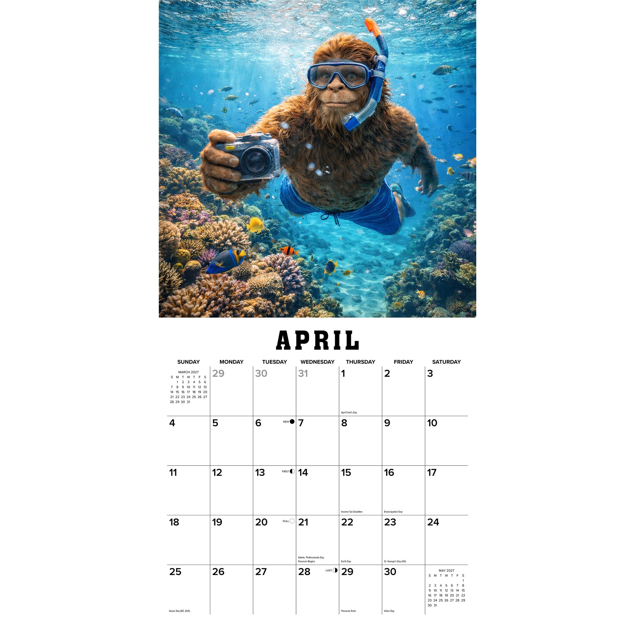 Bigfoot Travels the World 2027 Wall Calendar - Online Only