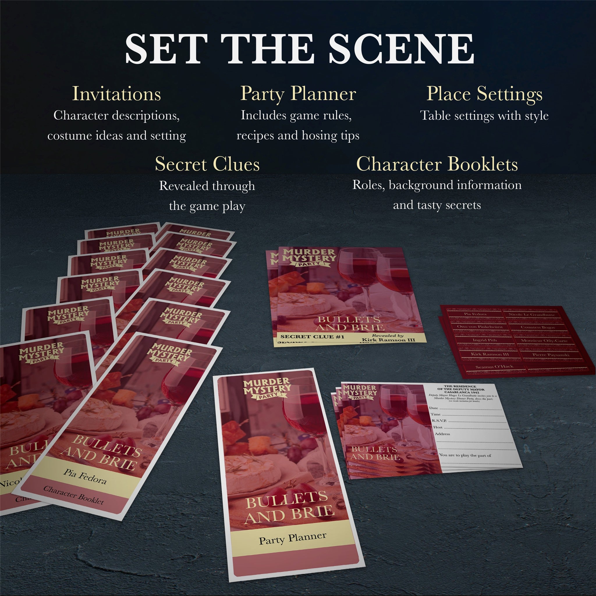 Bullets & Brie Murder Mystery Party Game