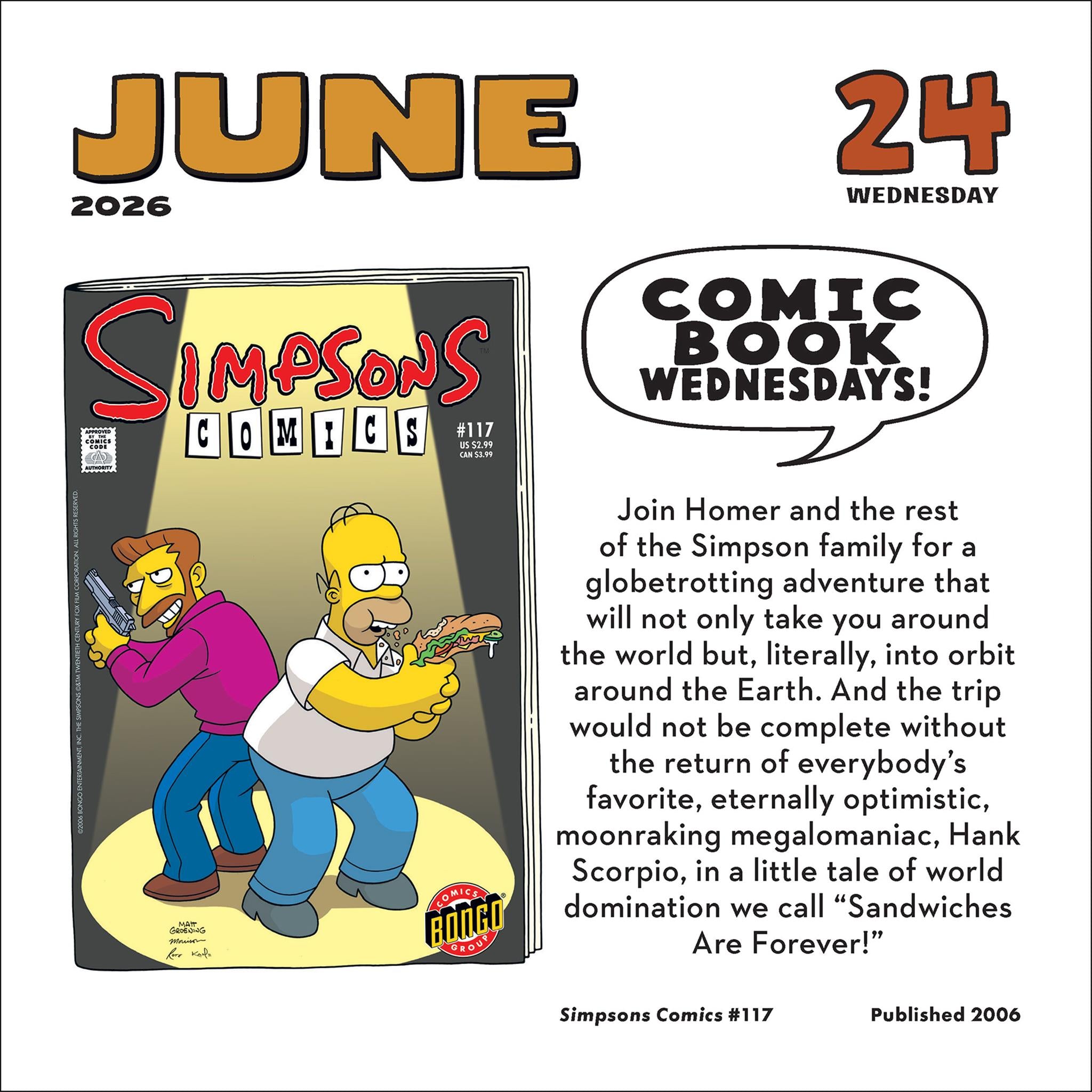 Simpsons 2026 Box Calendar