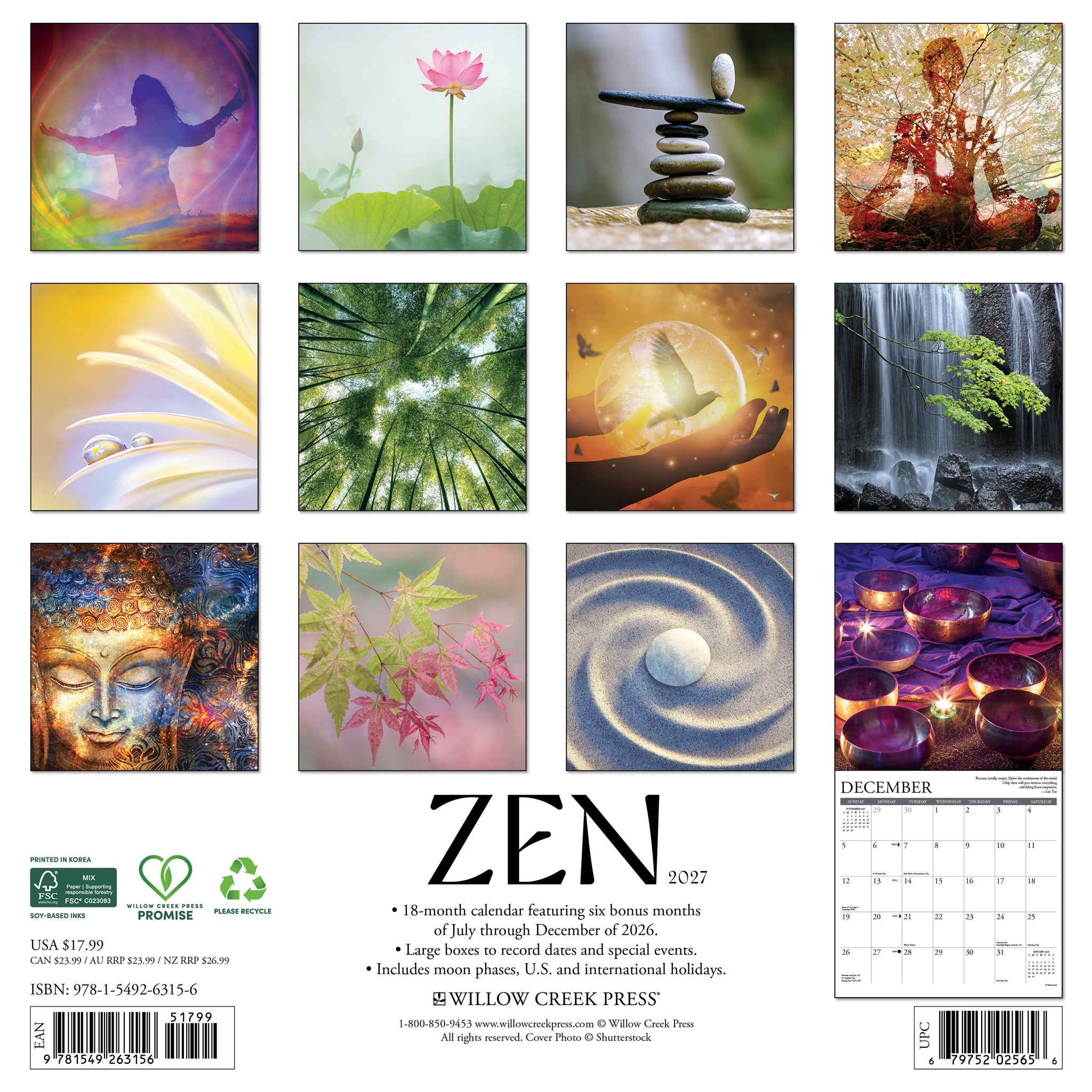 Zen 2027 Wall Calendar