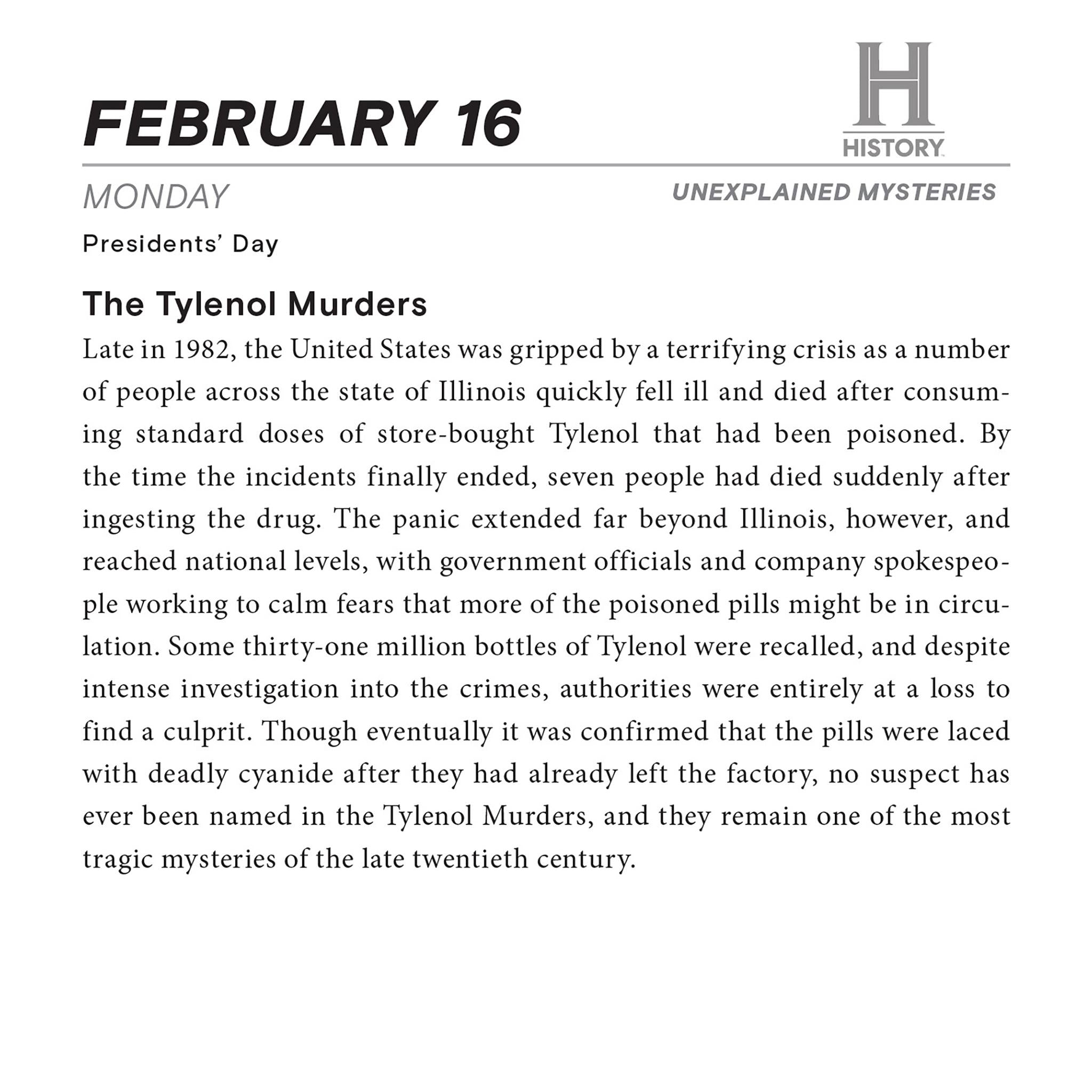 Unexplained Mysteries 2026 Box Calendar