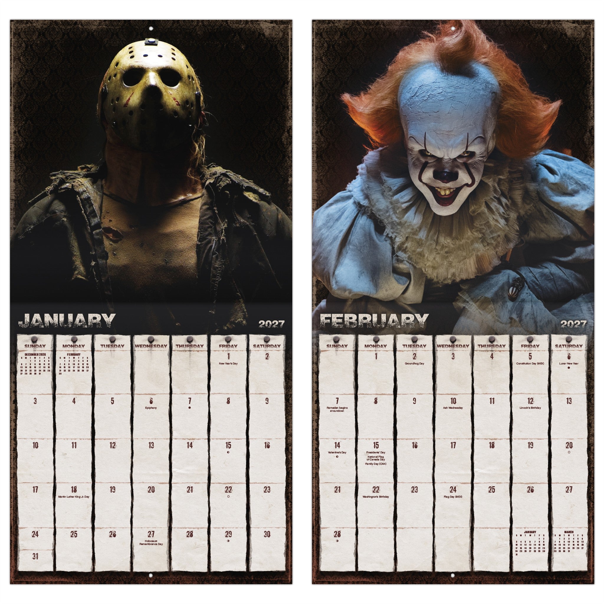 Horror Collection 2027 Wall Calendar