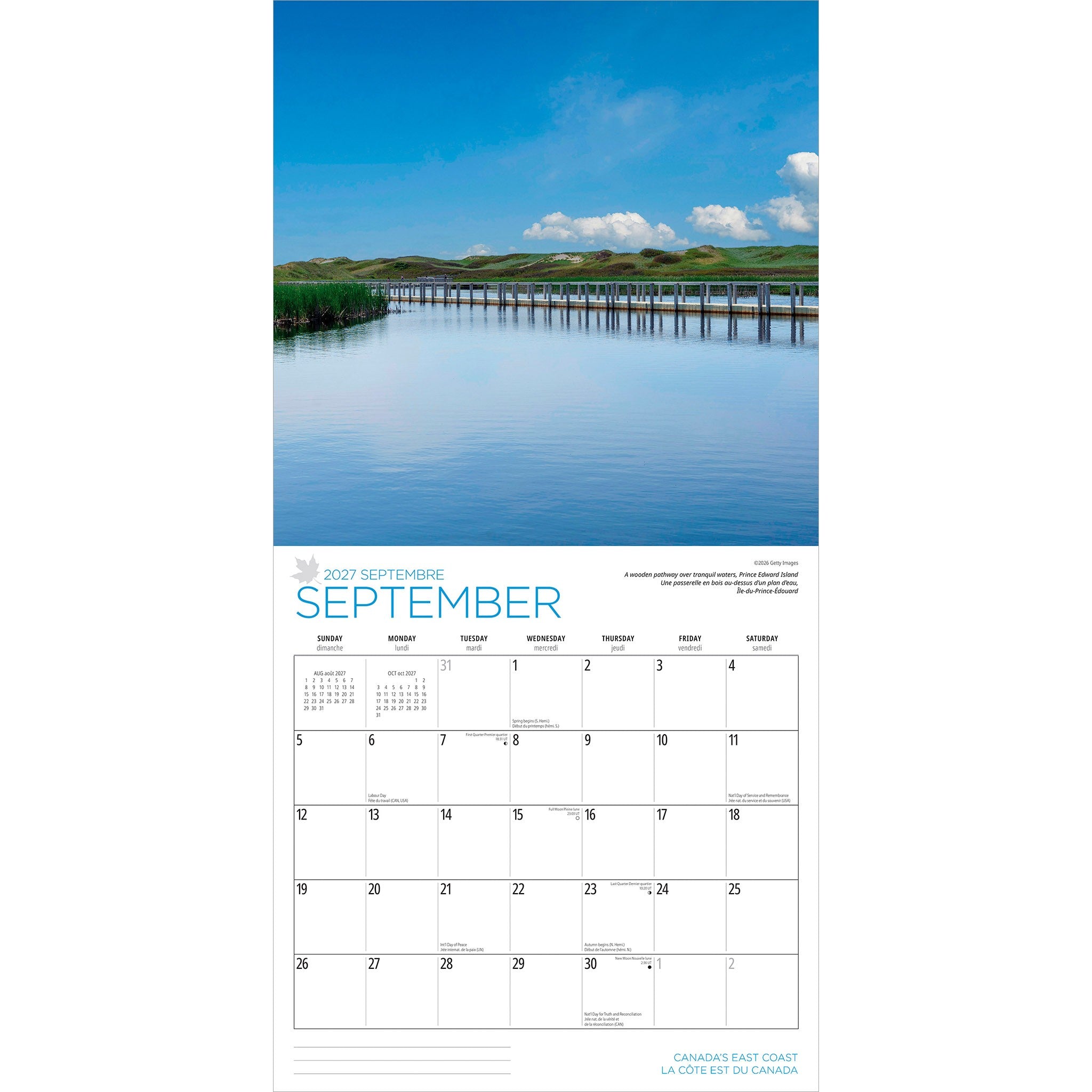 Canada's East Coast / La côte Est du Canada 2027 Wall Calendar