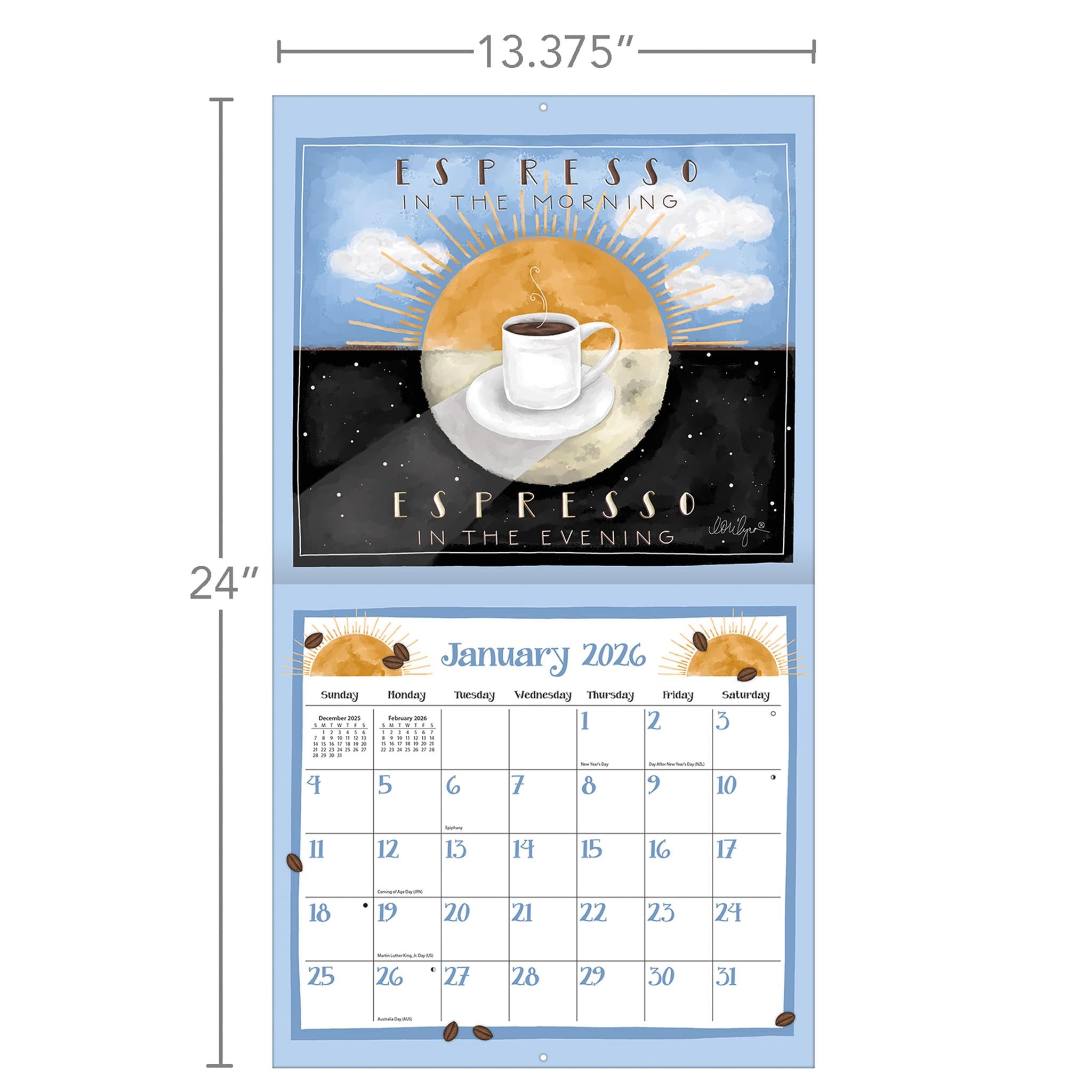 Coffee 2026 Deluxe Wall Calendar - Online Only