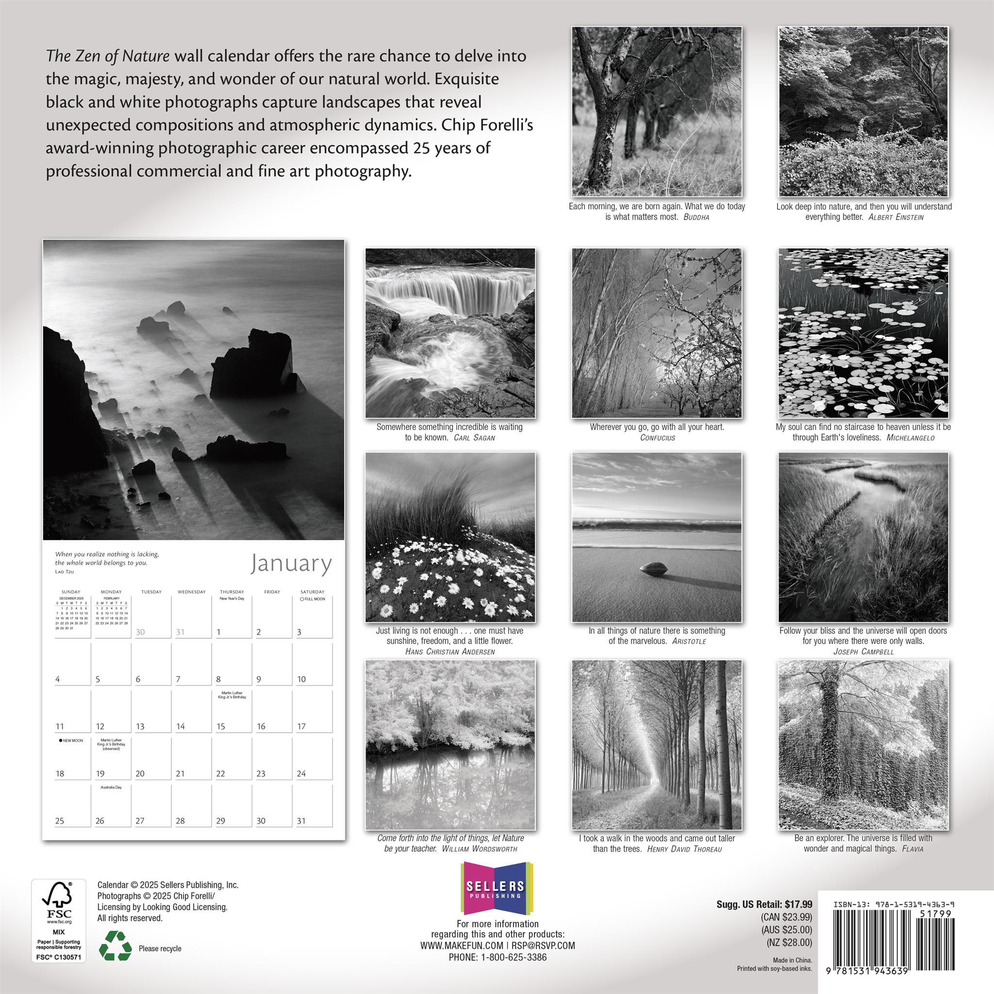 Zen of Nature 2026 Wall Calendar - Online Only