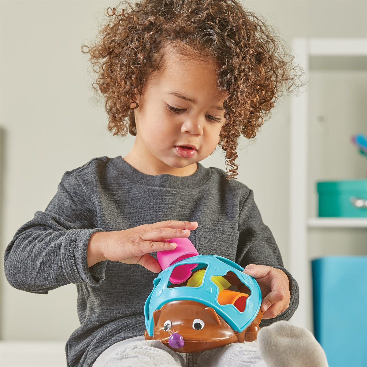 Spike the Fine Motor Hedgehog Poppin' Shapes Sorter