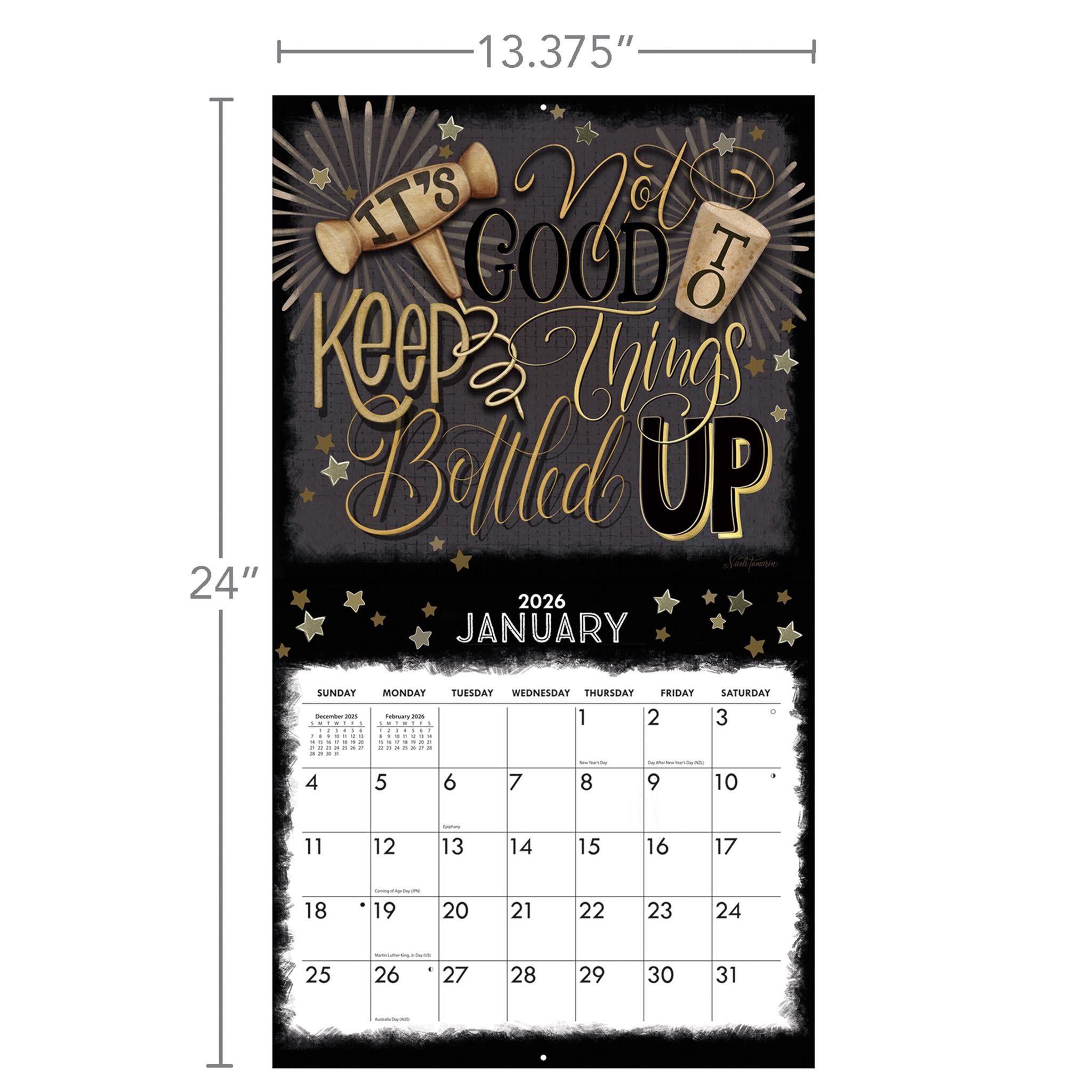 Happy Hour 2026 Deluxe Wall Calendar