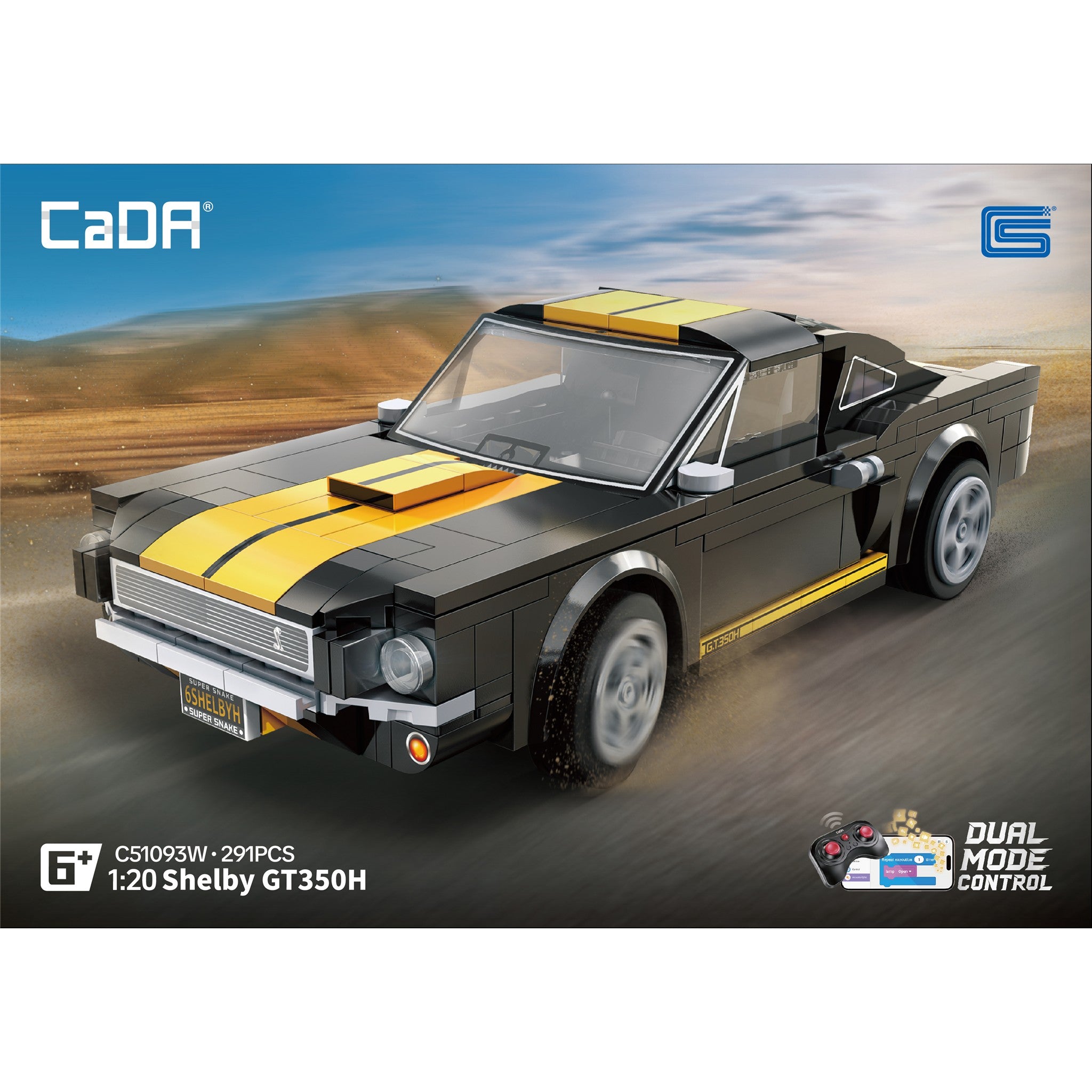 Black 1:20 Shelby GT350H 292 Pieces with Remote Control