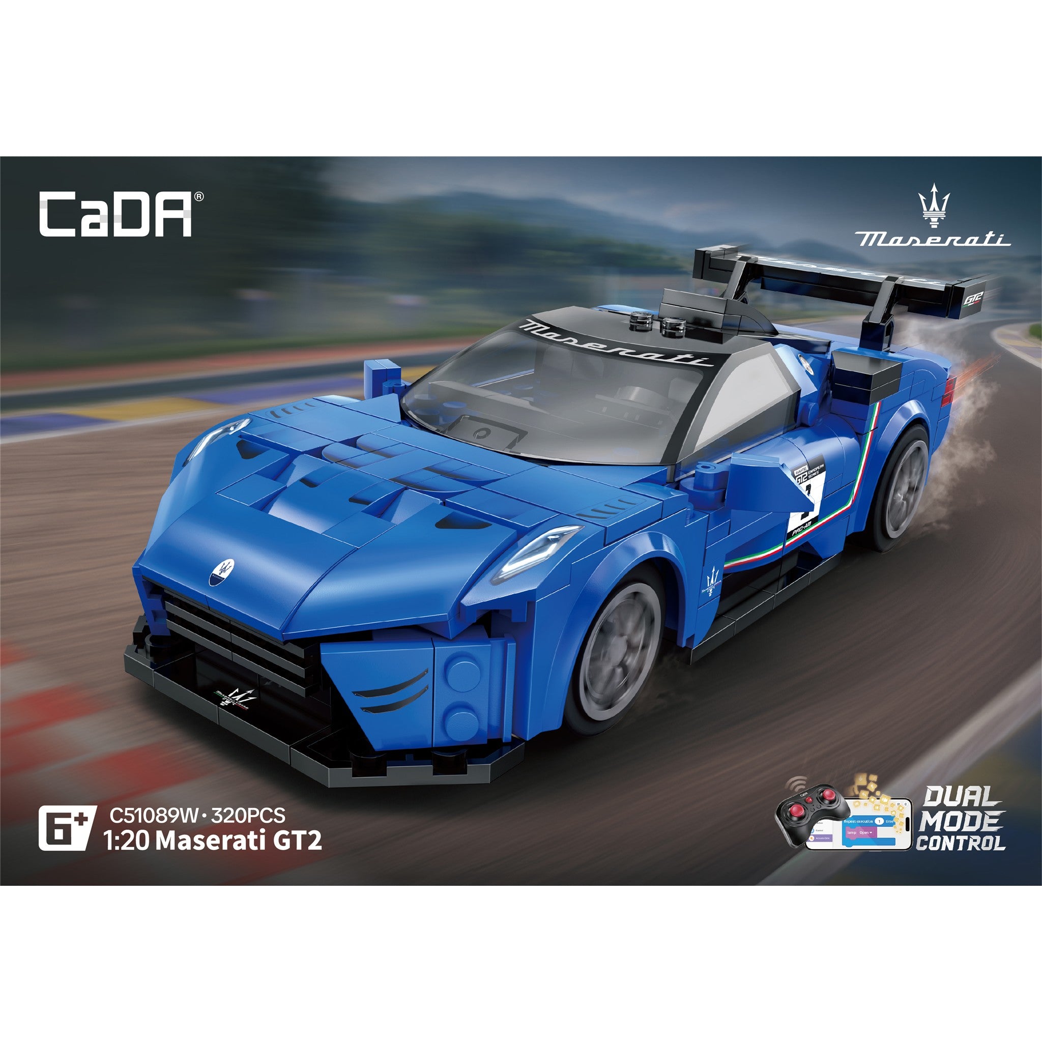 Blue 1:20 Maserati MC20 GT2 320 Pieces with Remote Control