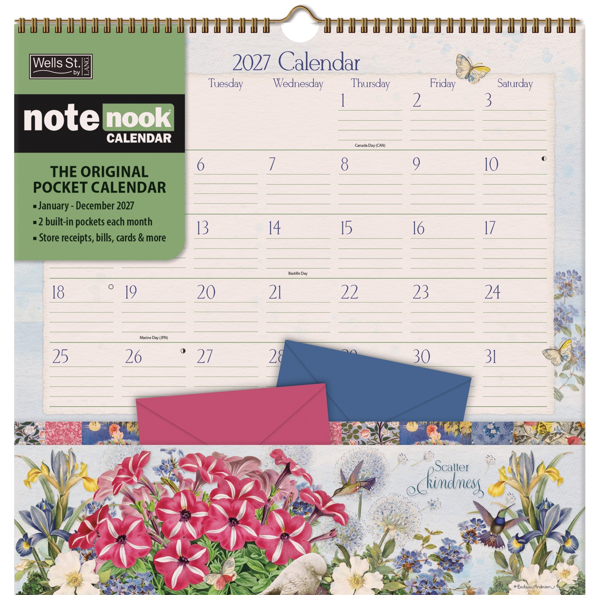 Botanical Gardens Note Nook 2027 Wall Calendar