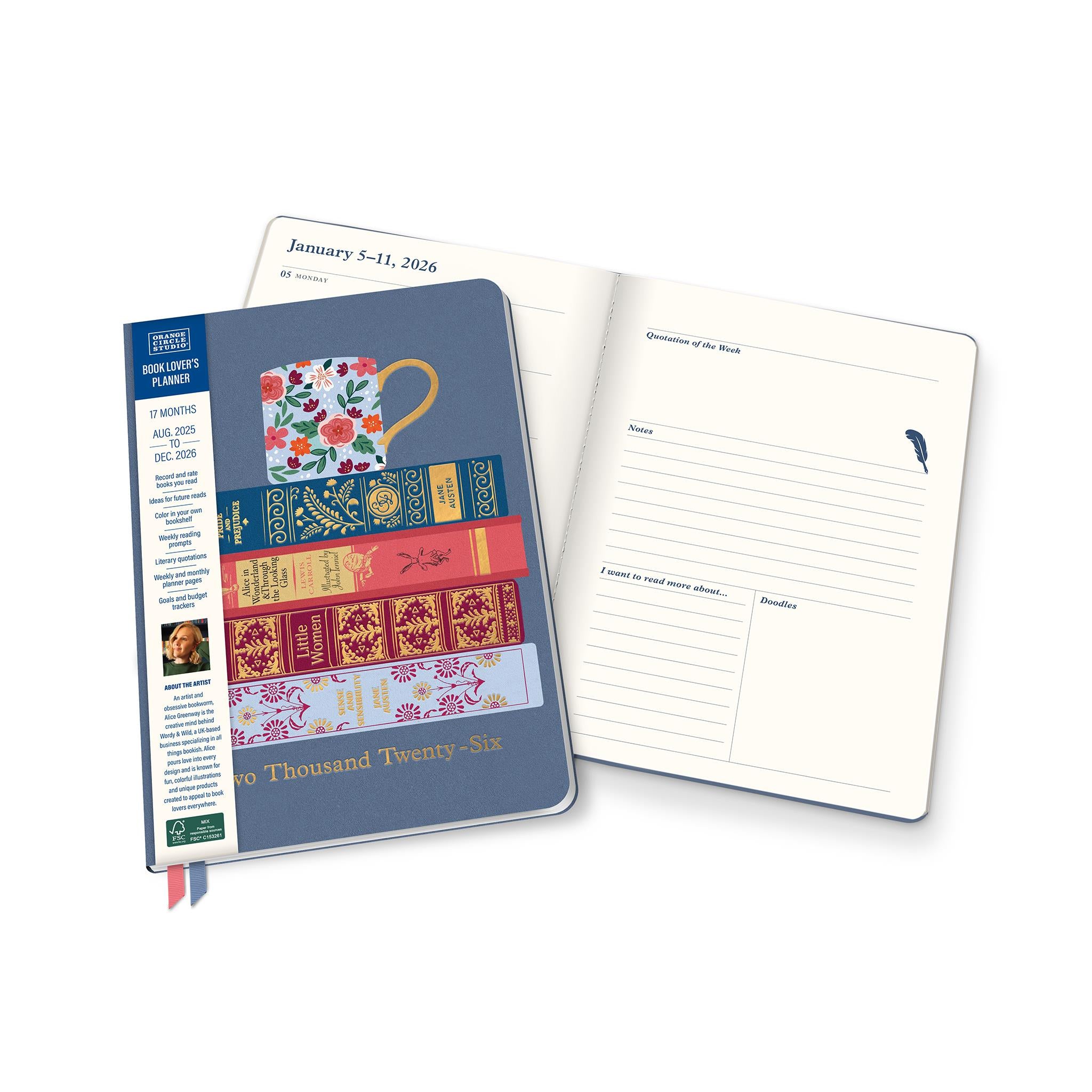 Fully Booked Clara Clothbound 2025-2026 Engagement Calendar