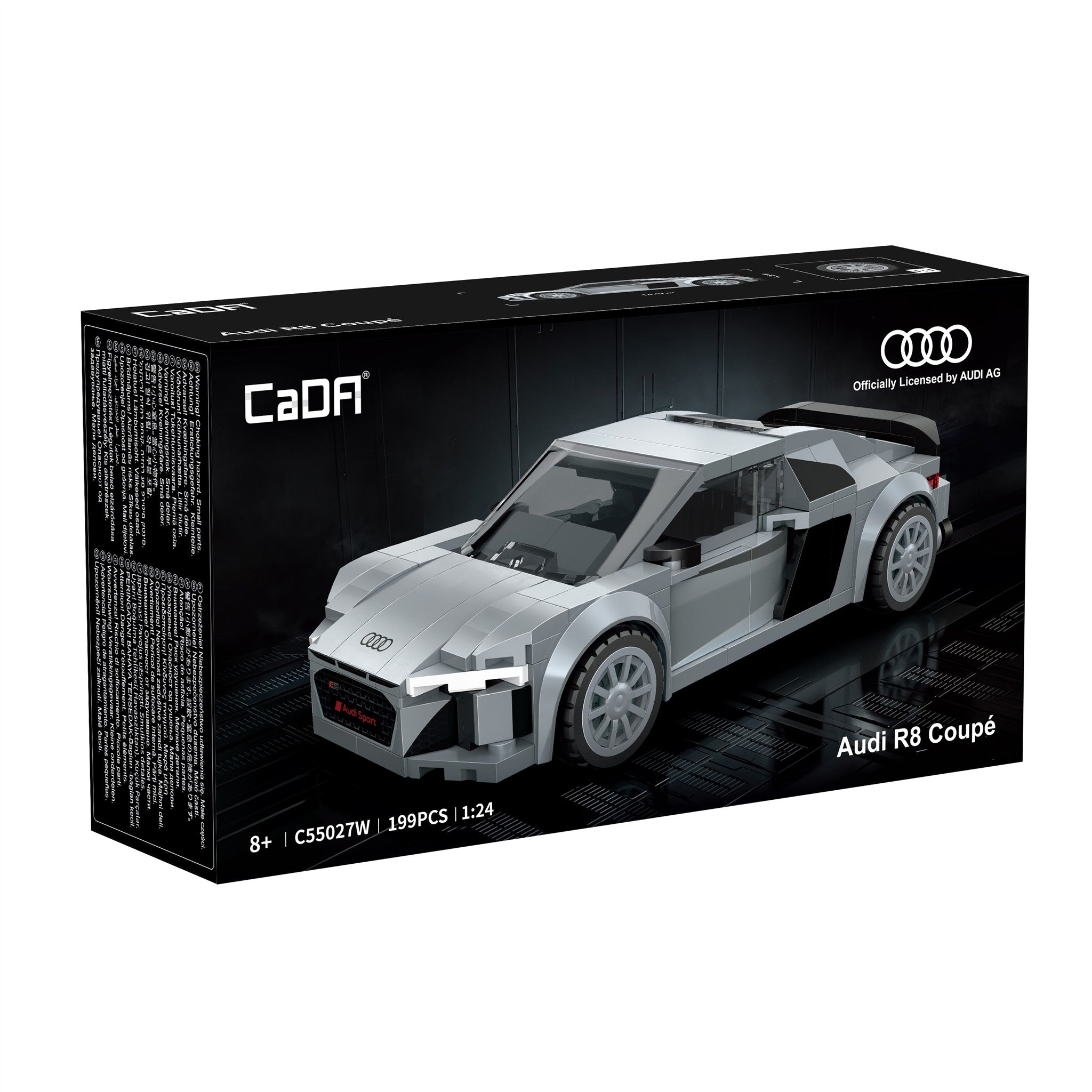 Silver 1:24 Audi R8 Coupe 199 Pieces
