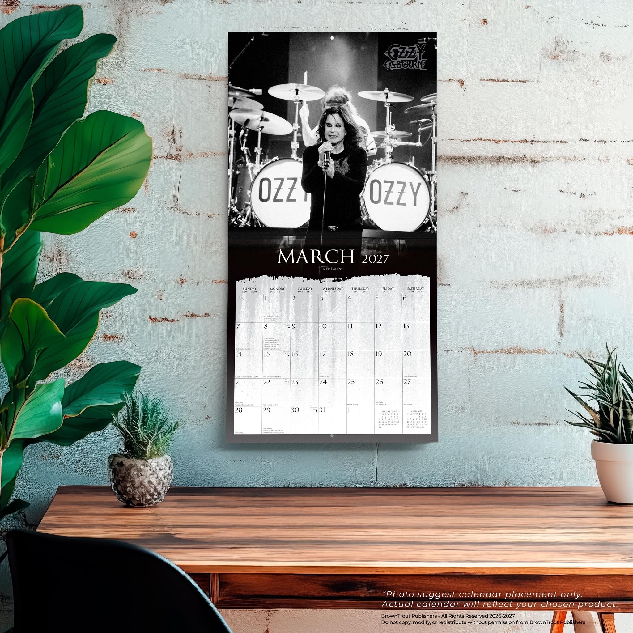 Ozzy Osbourne Square 2027 Wall Calendar