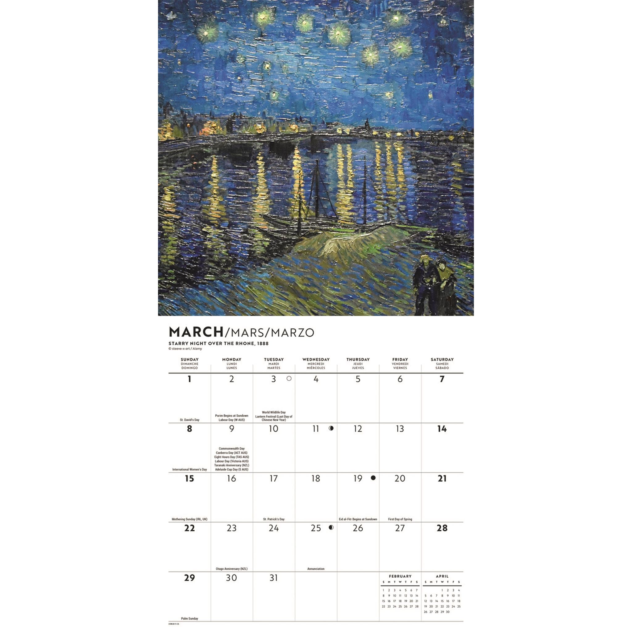 Van Gogh 2026 Mini Calendar
