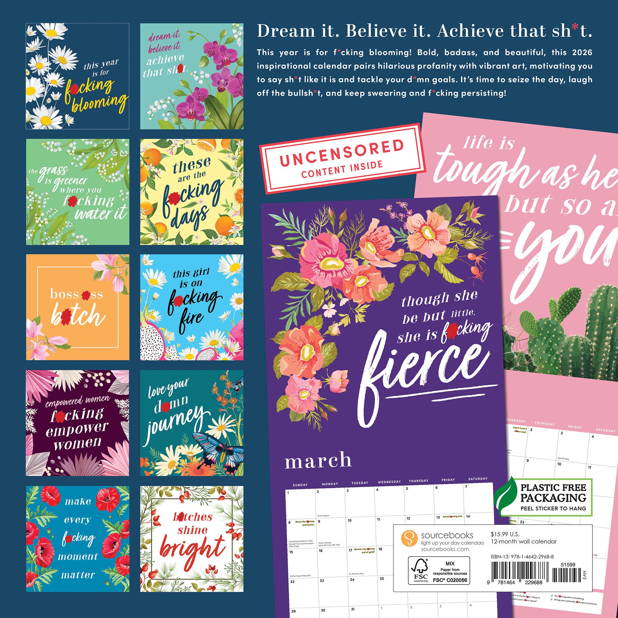 She Believed She Could So She Fucking Did 2026 Wall Calendar - Online Only