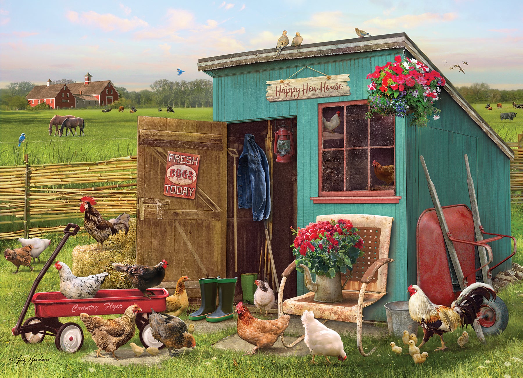 The Happy Hen House 1000 Piece Puzzle