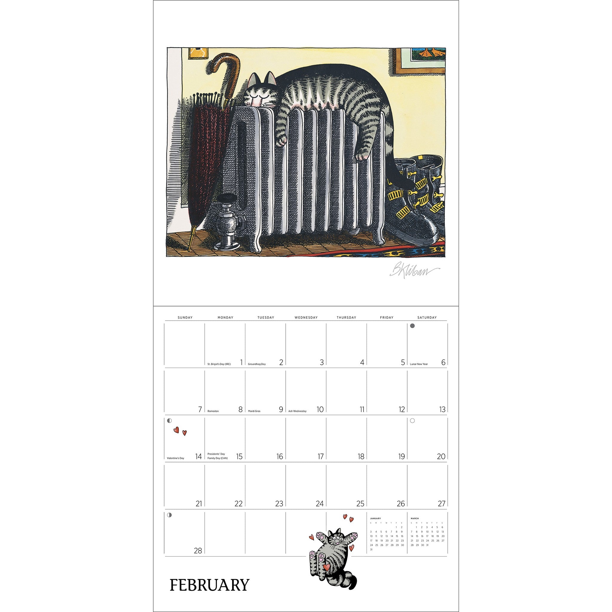 B Kliban Cat Special Edition with Print 2027 Wall Calendar