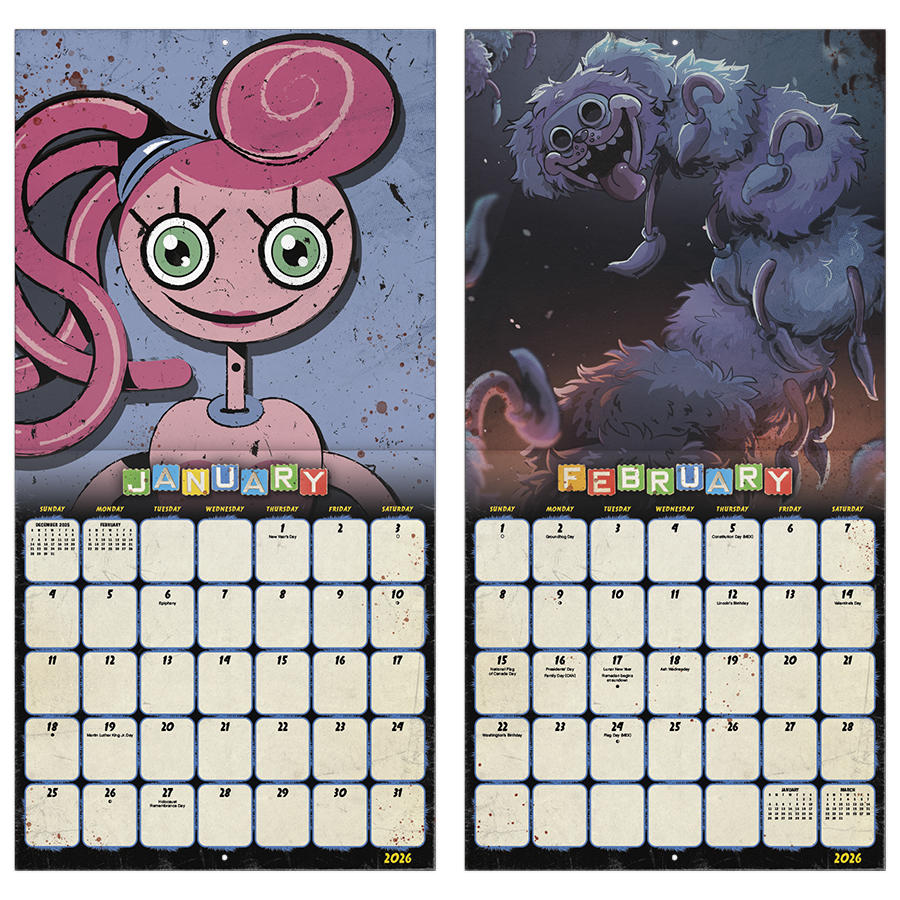 Poppy Playtime 2026 Wall Calendar - Online Only