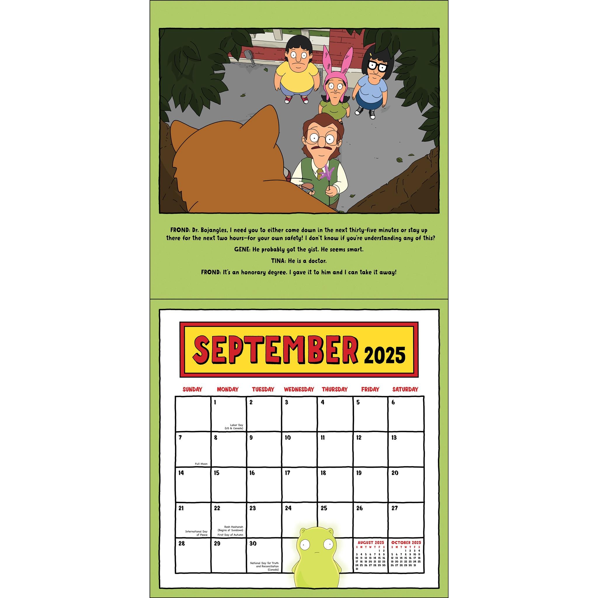 Bobs Burgers Wall 2025 Calendar