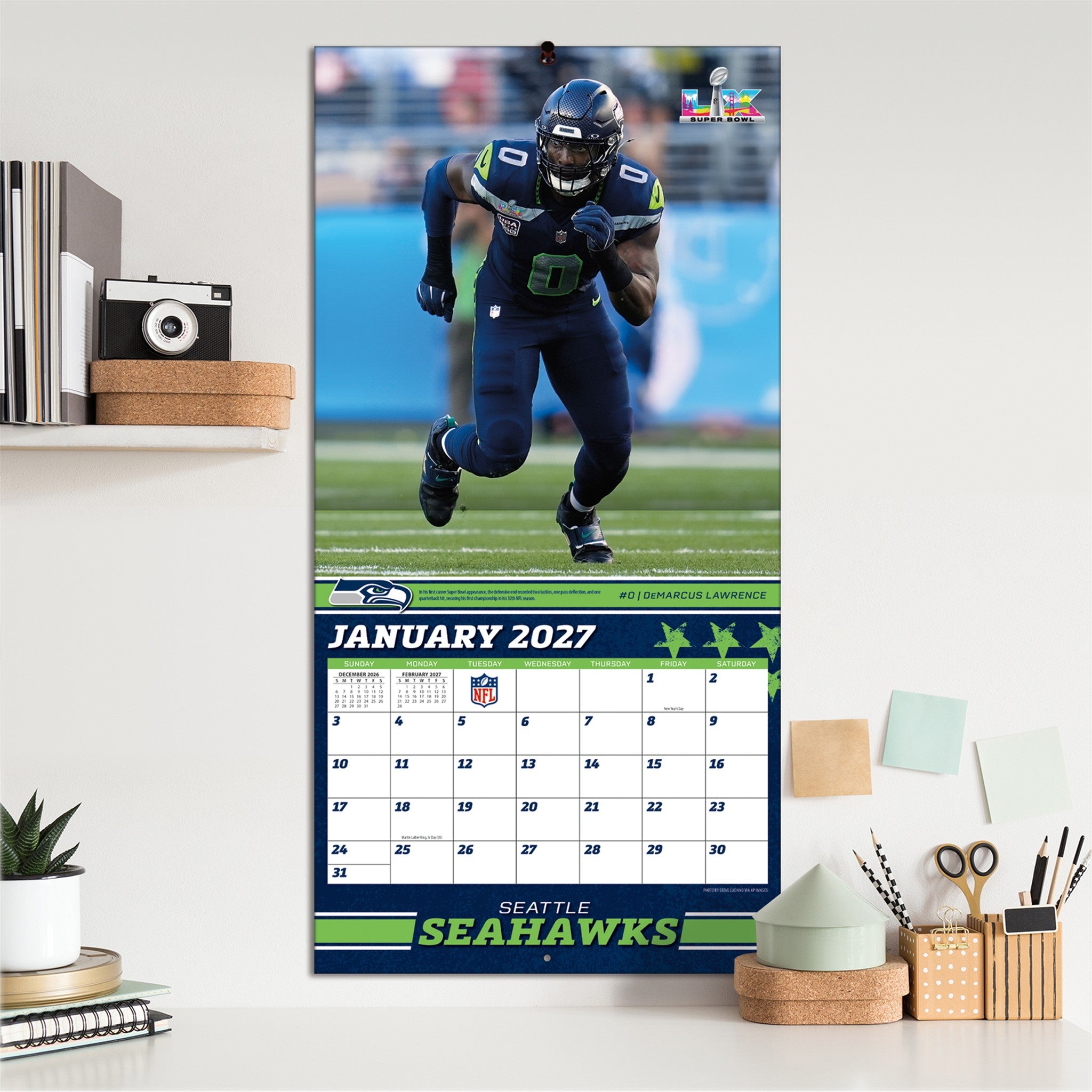 NFL Seattle Seahawks 2027 Wall Calendar