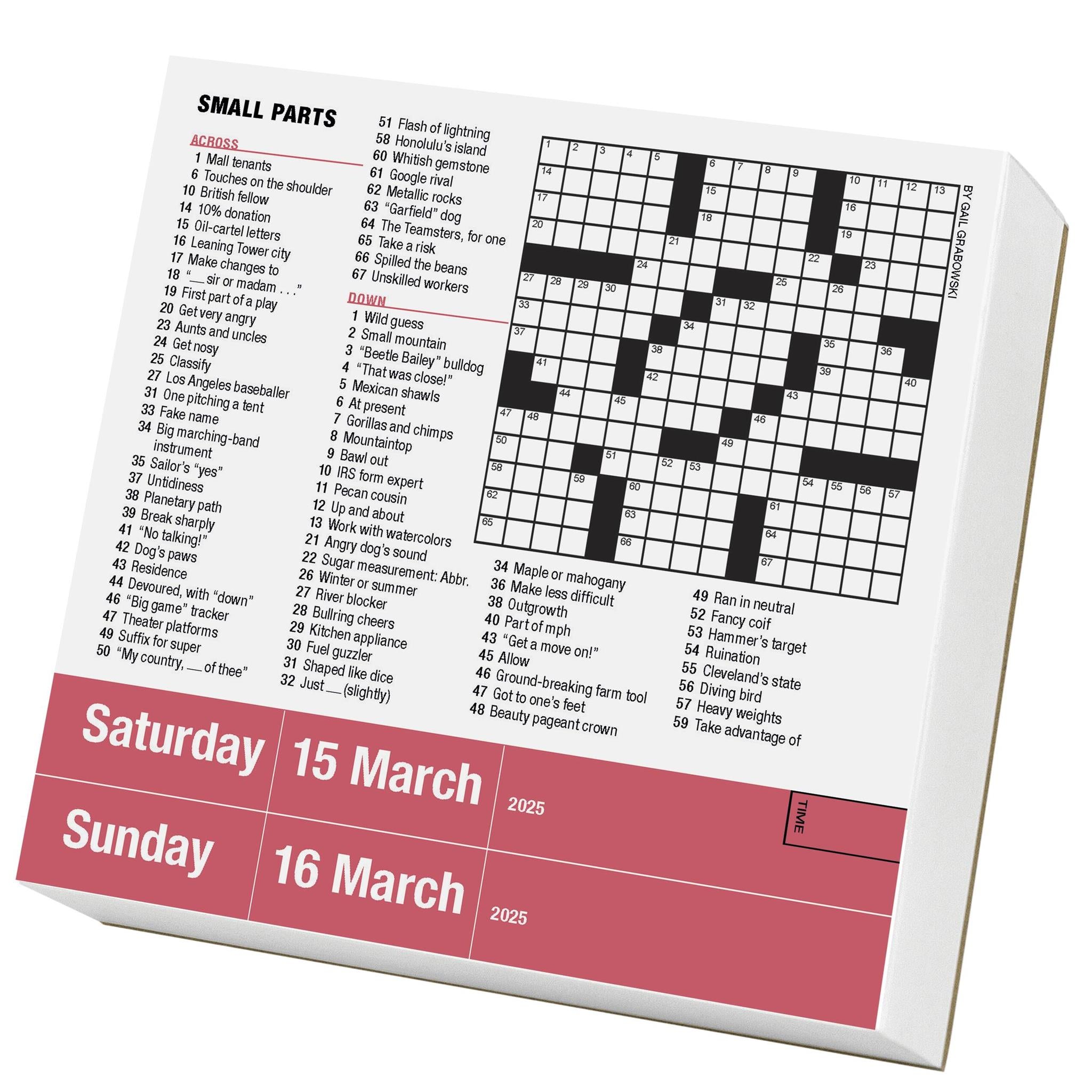 Mensa 10 Minute Crossword Puzzles Box 2025 Calendar