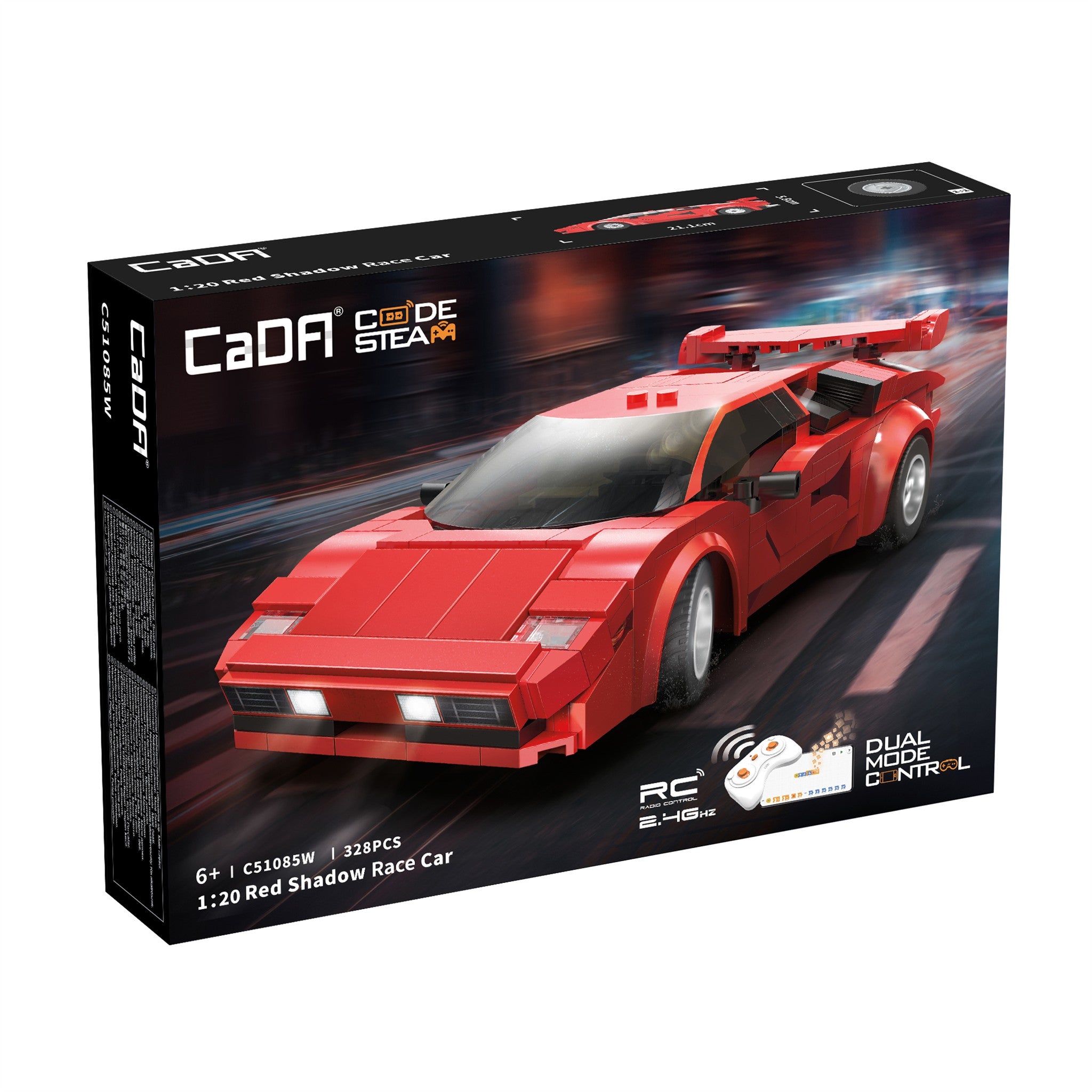 Red 1:20 Racing Car 328 Pieces with Remote Control