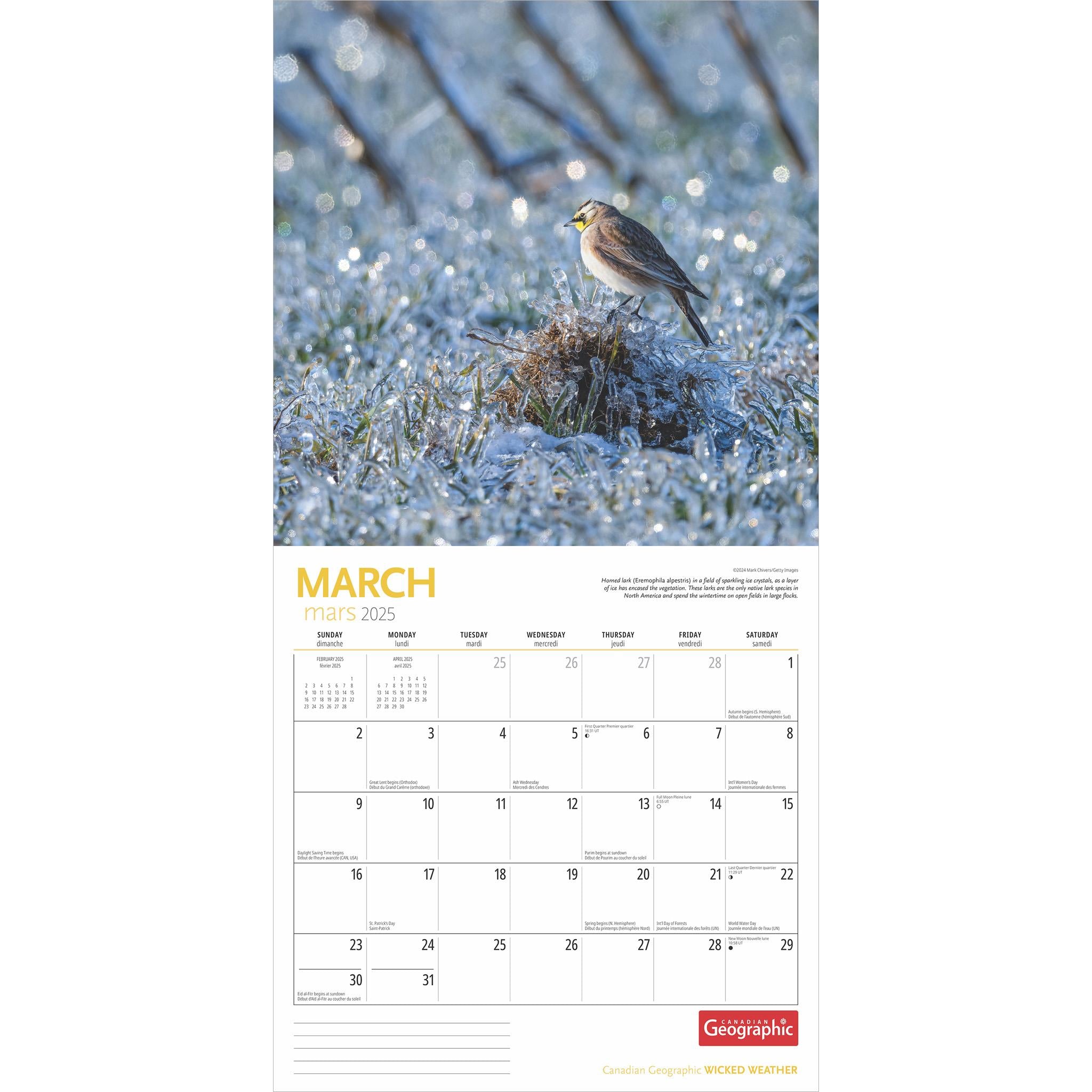 Wicked Weather Canadian Geographic Wall 2025 Calendar