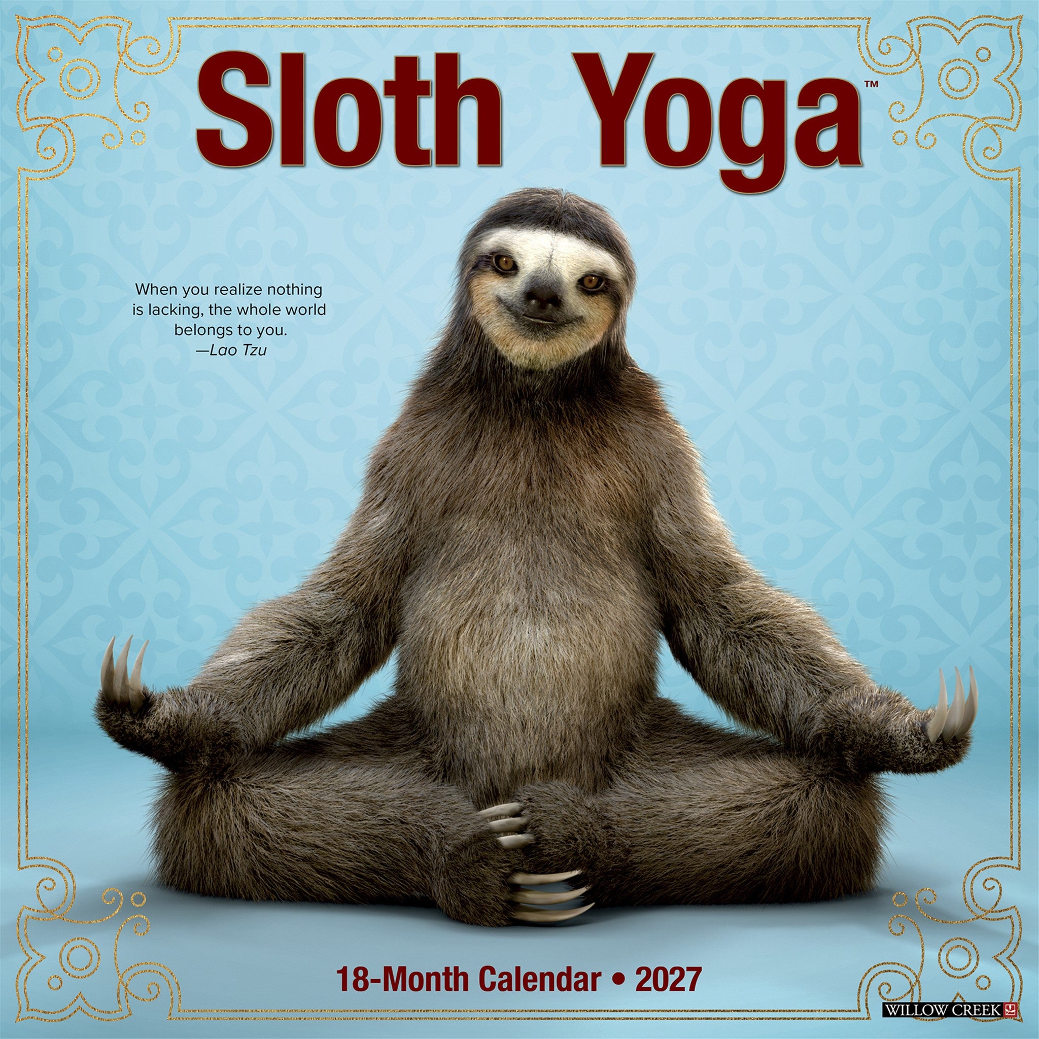 Sloth Yoga 2027 Wall Calendar
