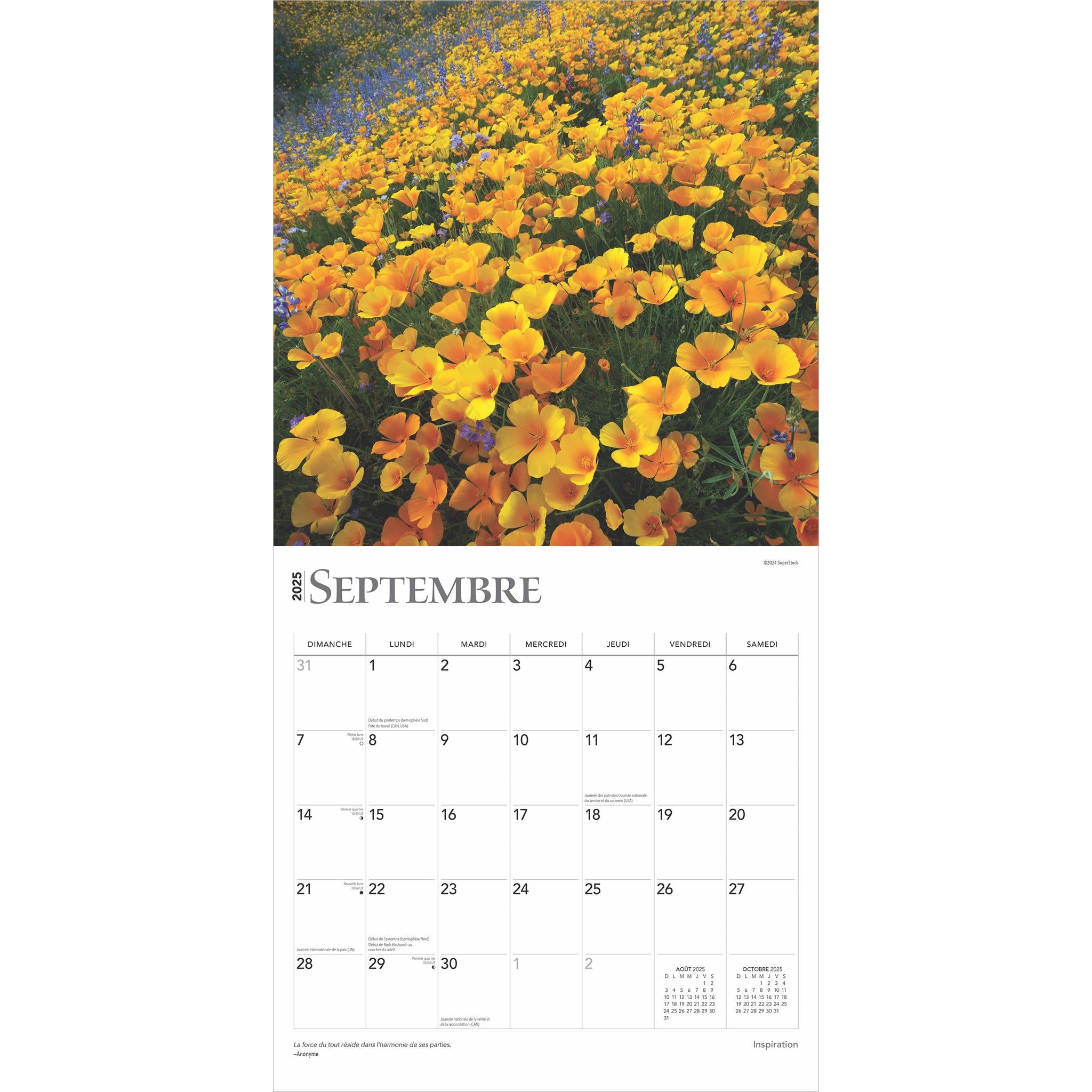 Inspiration Wall 2025 Calendar (French)