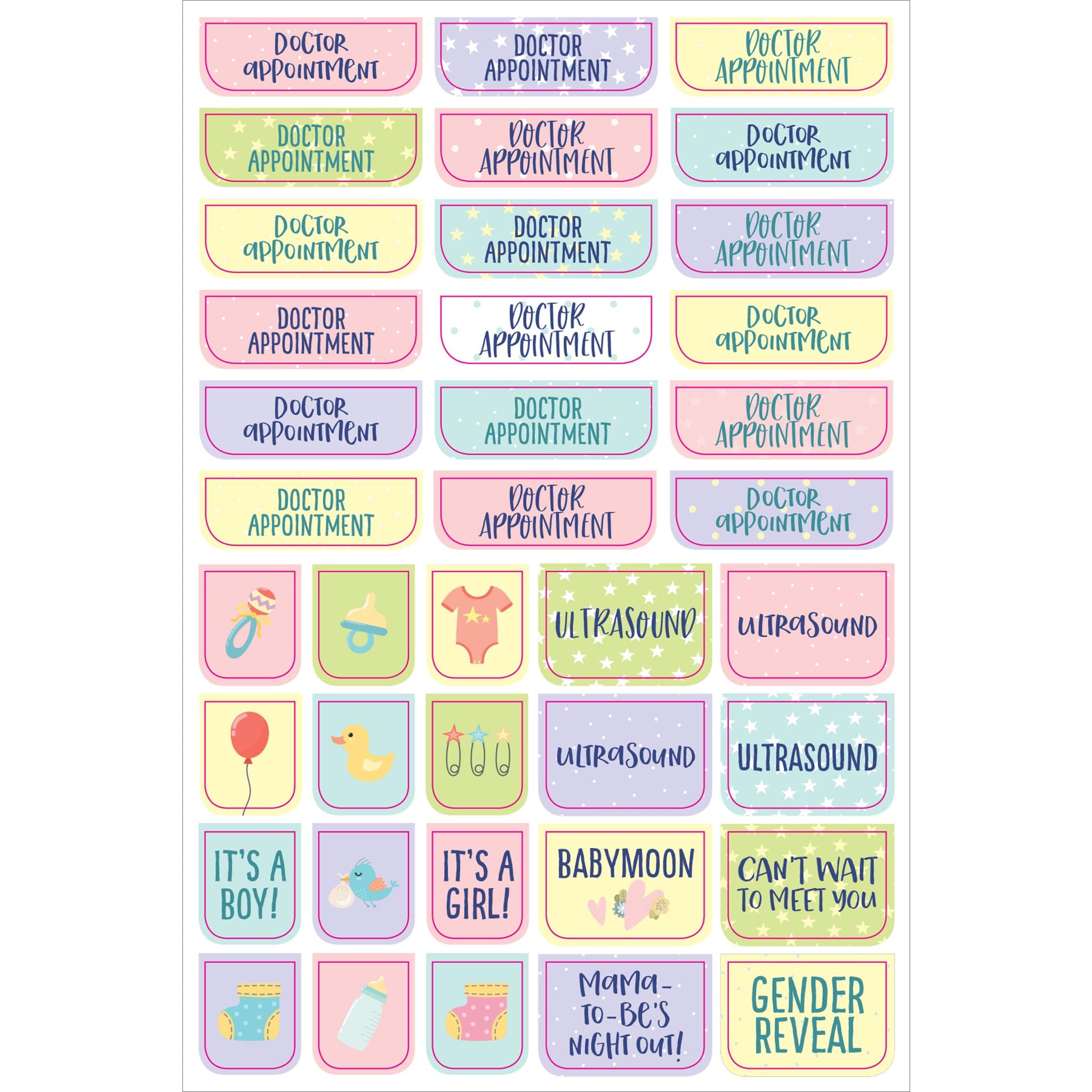 Pregnancy and Babys 1st Year Planner Stickers