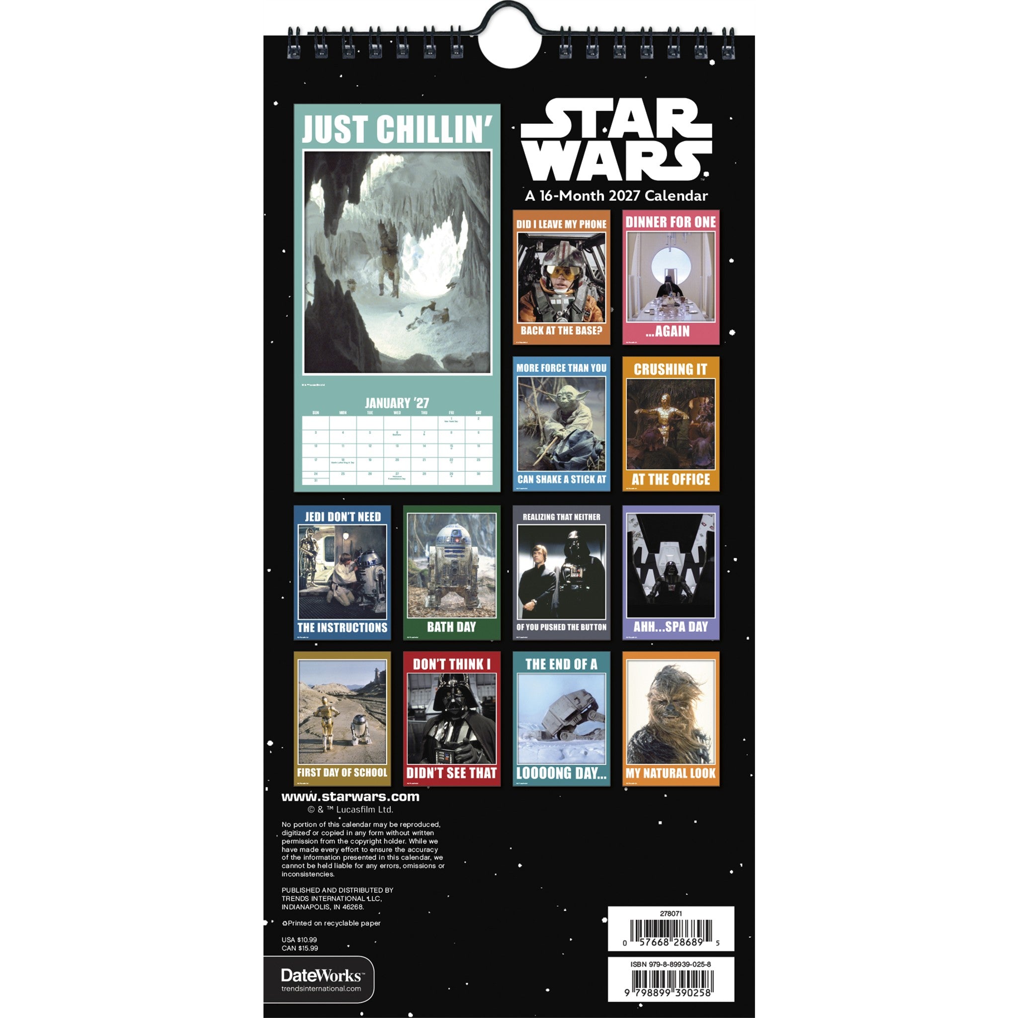 Star Wars 2027 Slim Calendar
