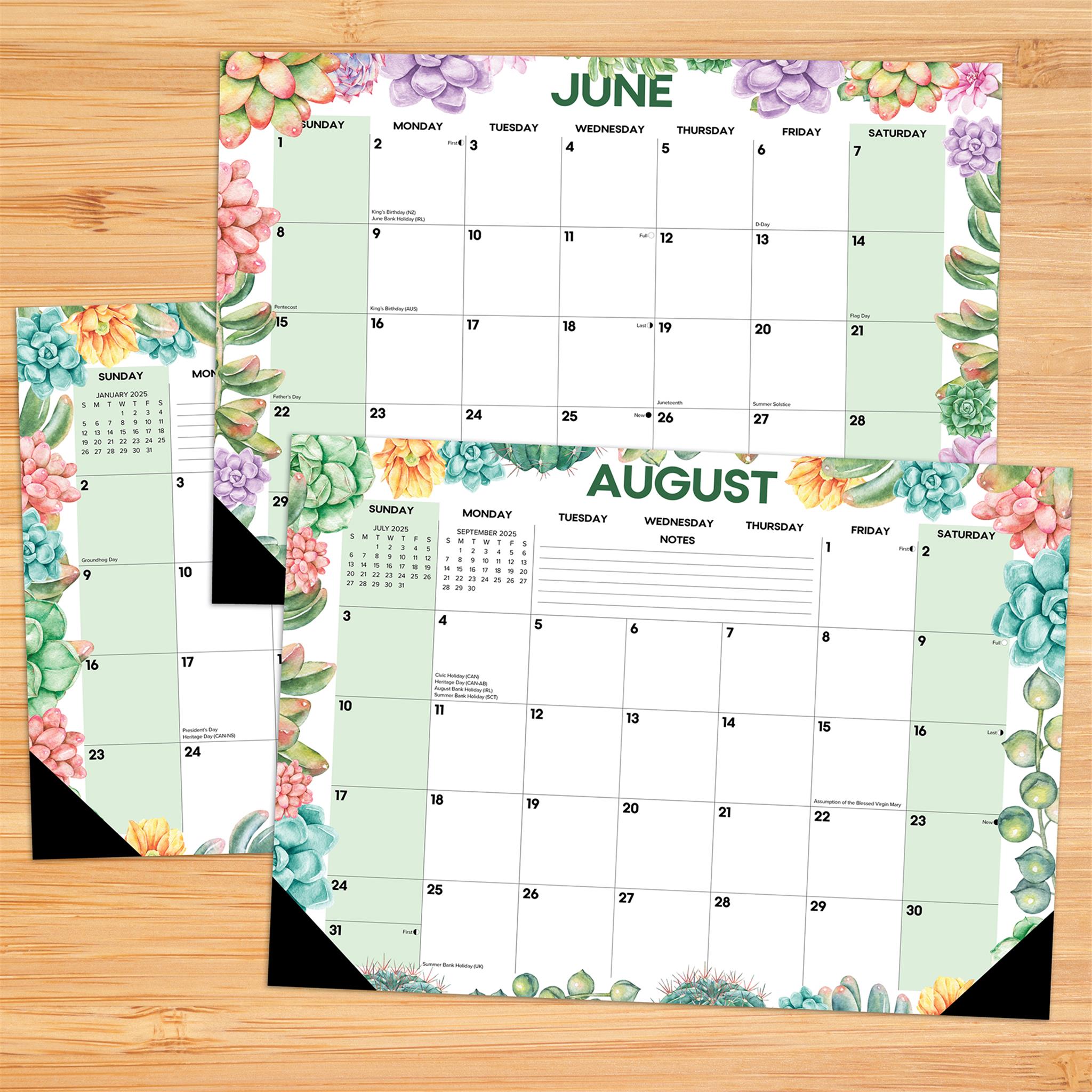 Succulents Small Desk Pad 2025 Calendar product image | Calendar Club Canada