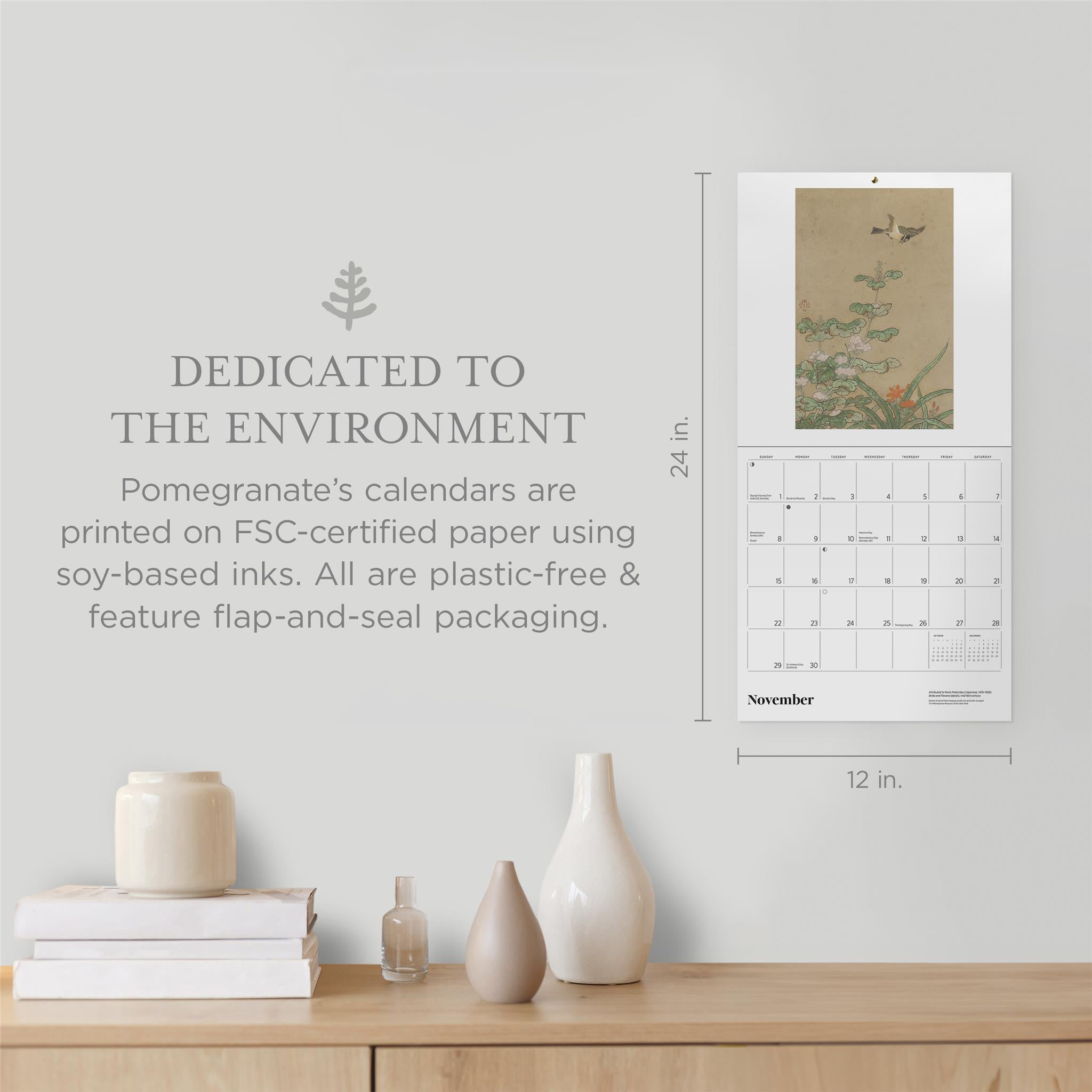 Japanese Scrolls Screens 2026 Wall Calendar