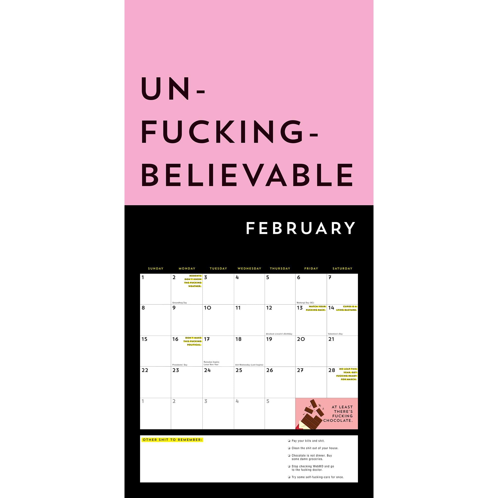 A Fucking Calendar 2026 Wall Calendar