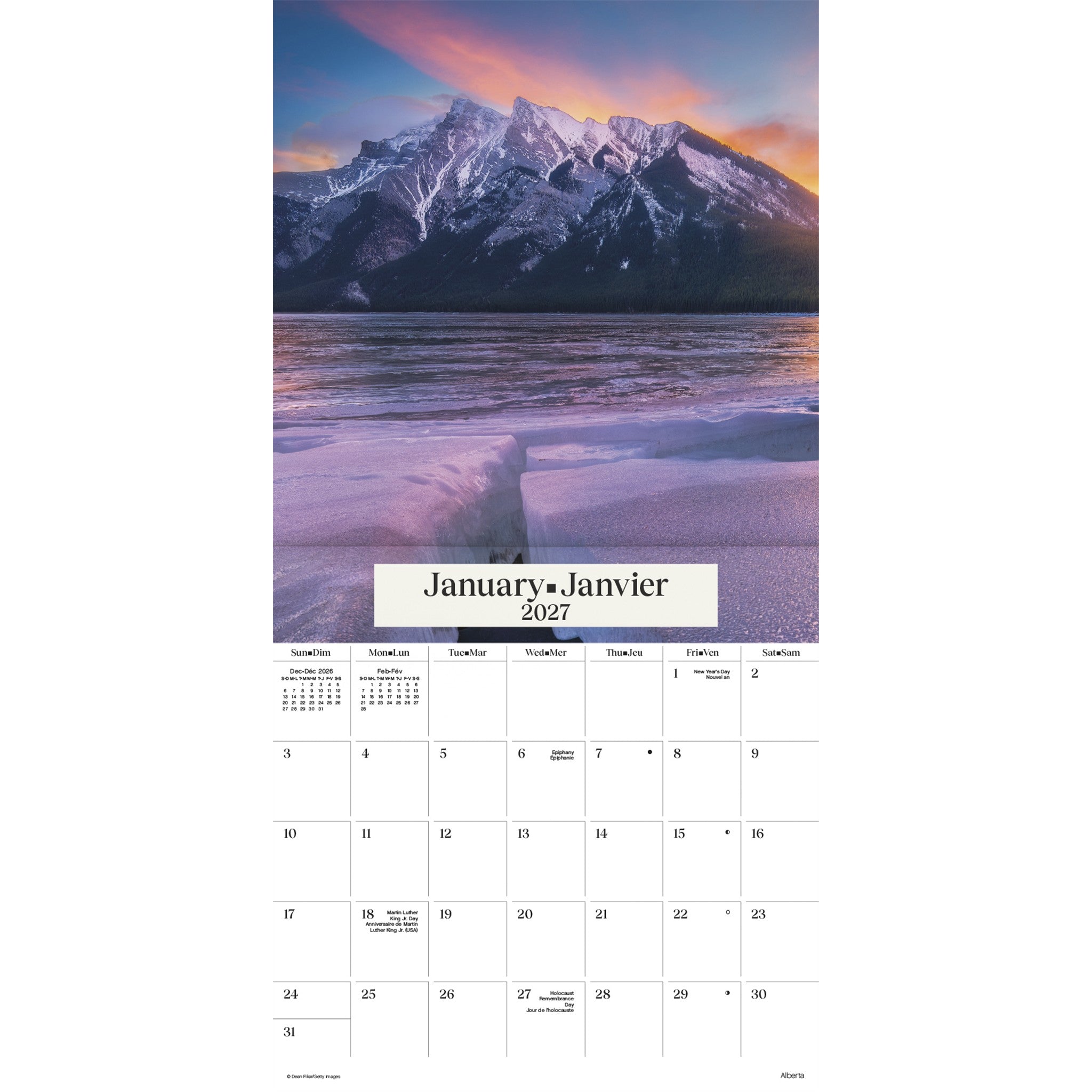 Canadian Landscapes / Paysages du Canada 2027 Mini Calendar
