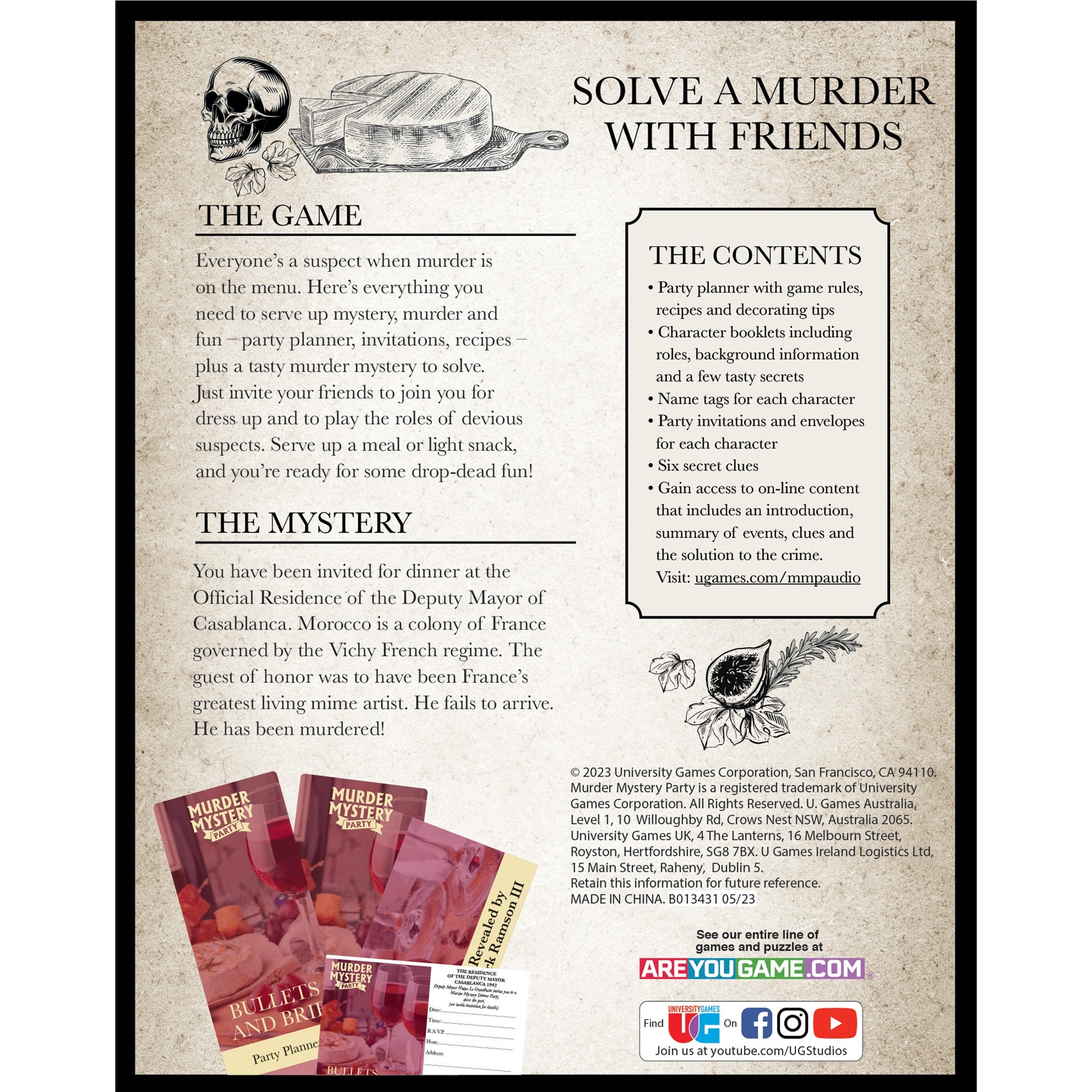 Bullets & Brie Murder Mystery Party Game