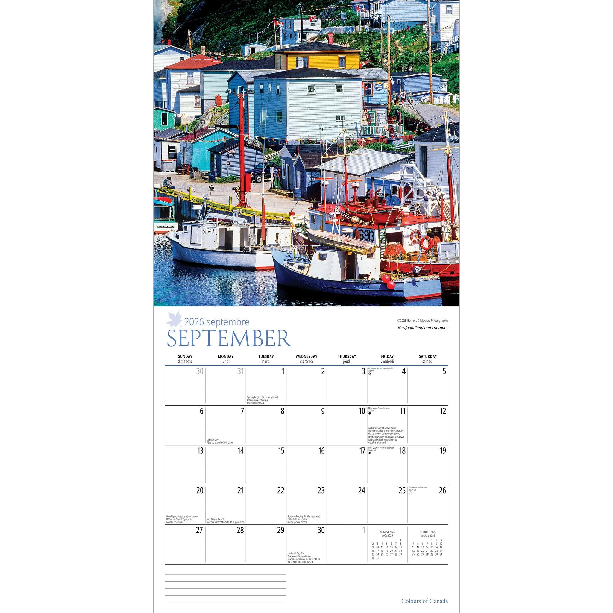 Colours Of Canada 2026 Wall Calendar
