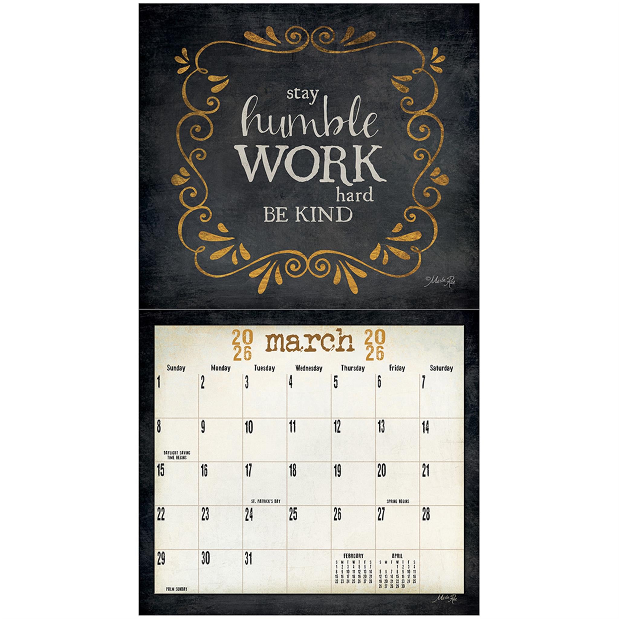 Words To Live By 2026 Deluxe Wall Calendar