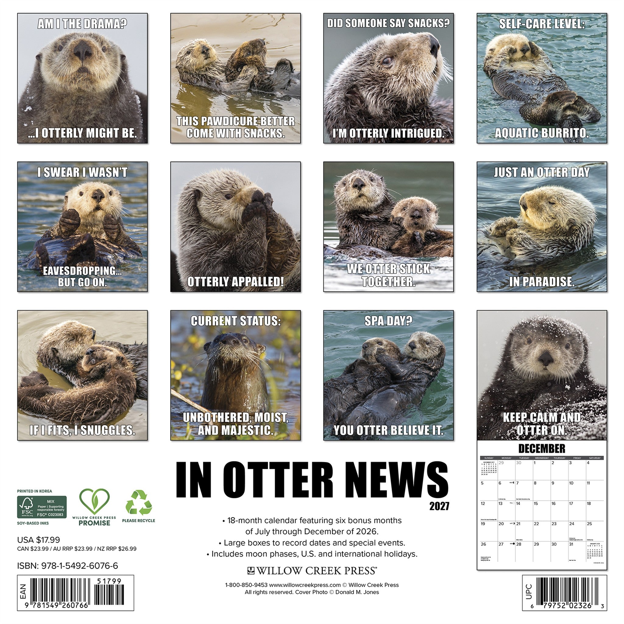 In Otter News 2027 Wall Calendar