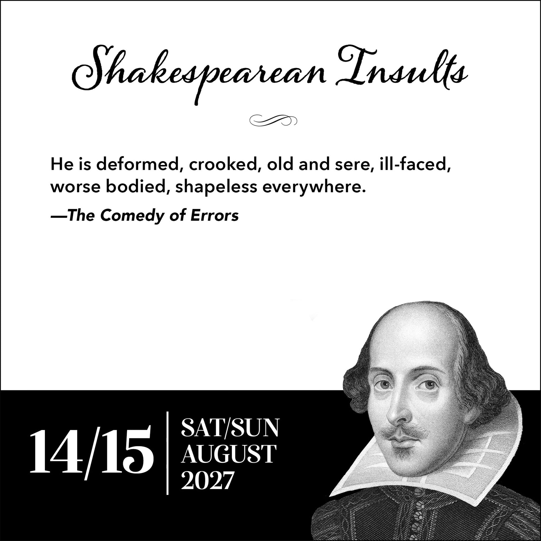 Shakespearean Insults 2027 Box Calendar