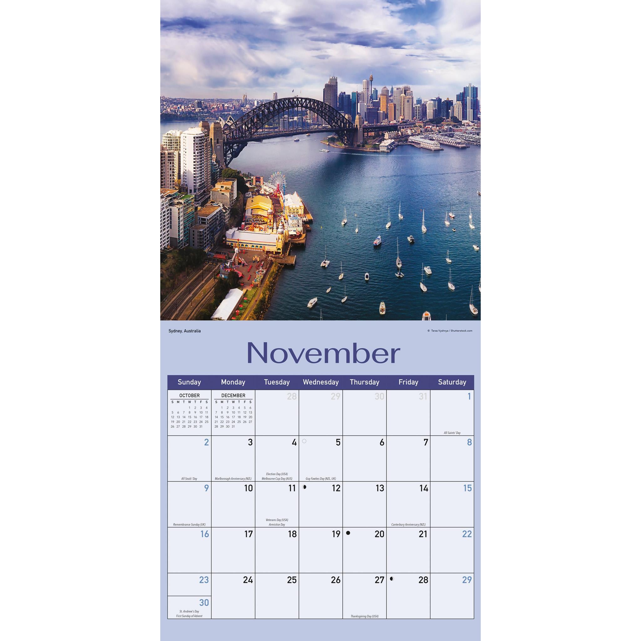 City Skylines Wall 2025 Calendar