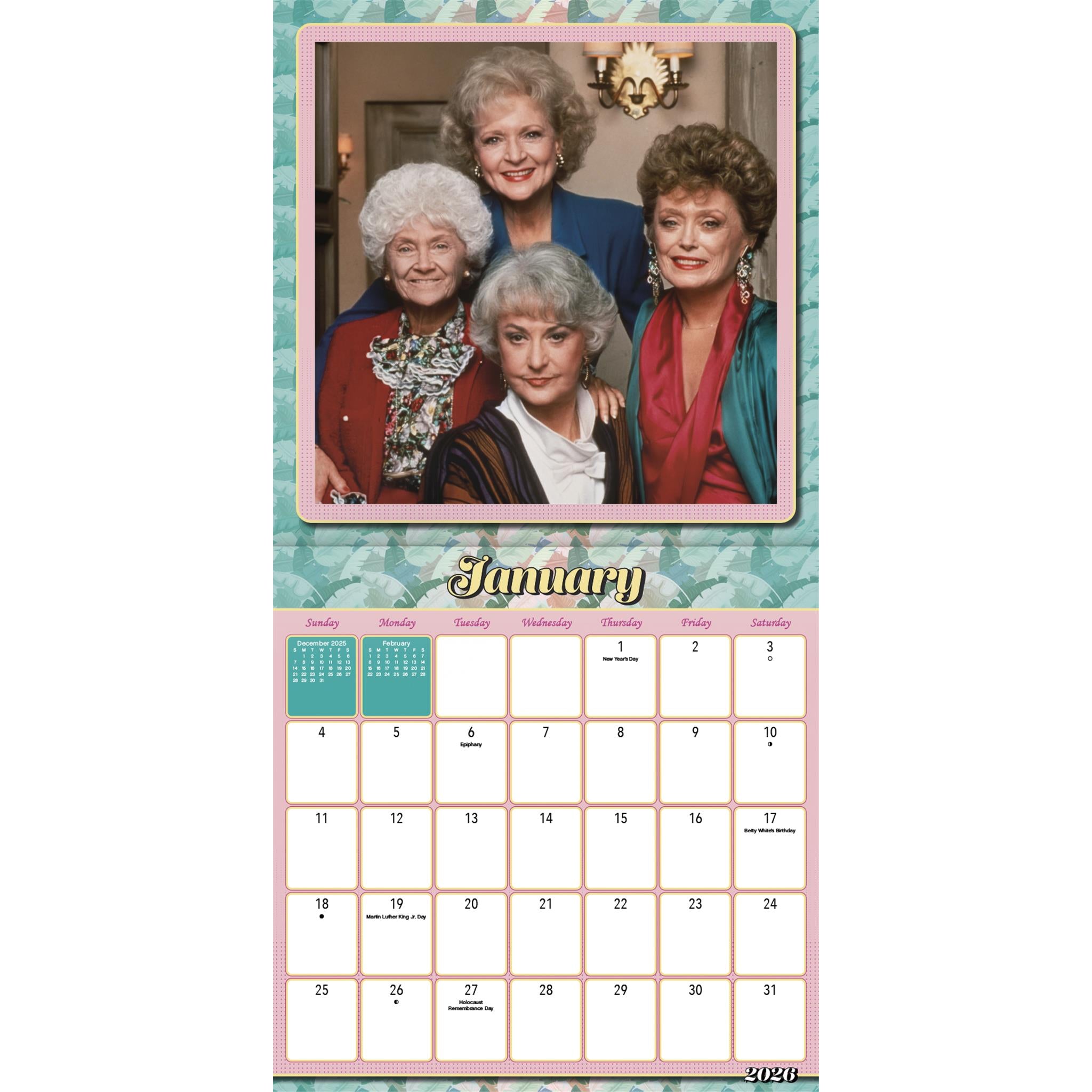 Golden Girls Exclusive with Print 2026 Deluxe Wall Calendar