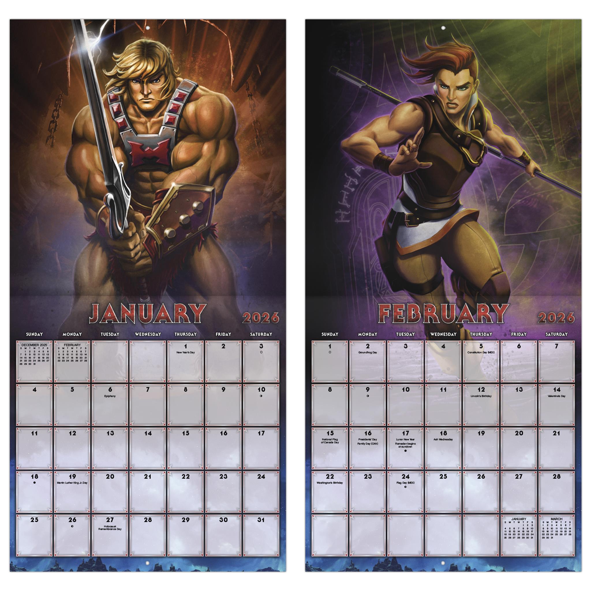 Masters Of The Universe 2026 Wall Calendar - Online Only