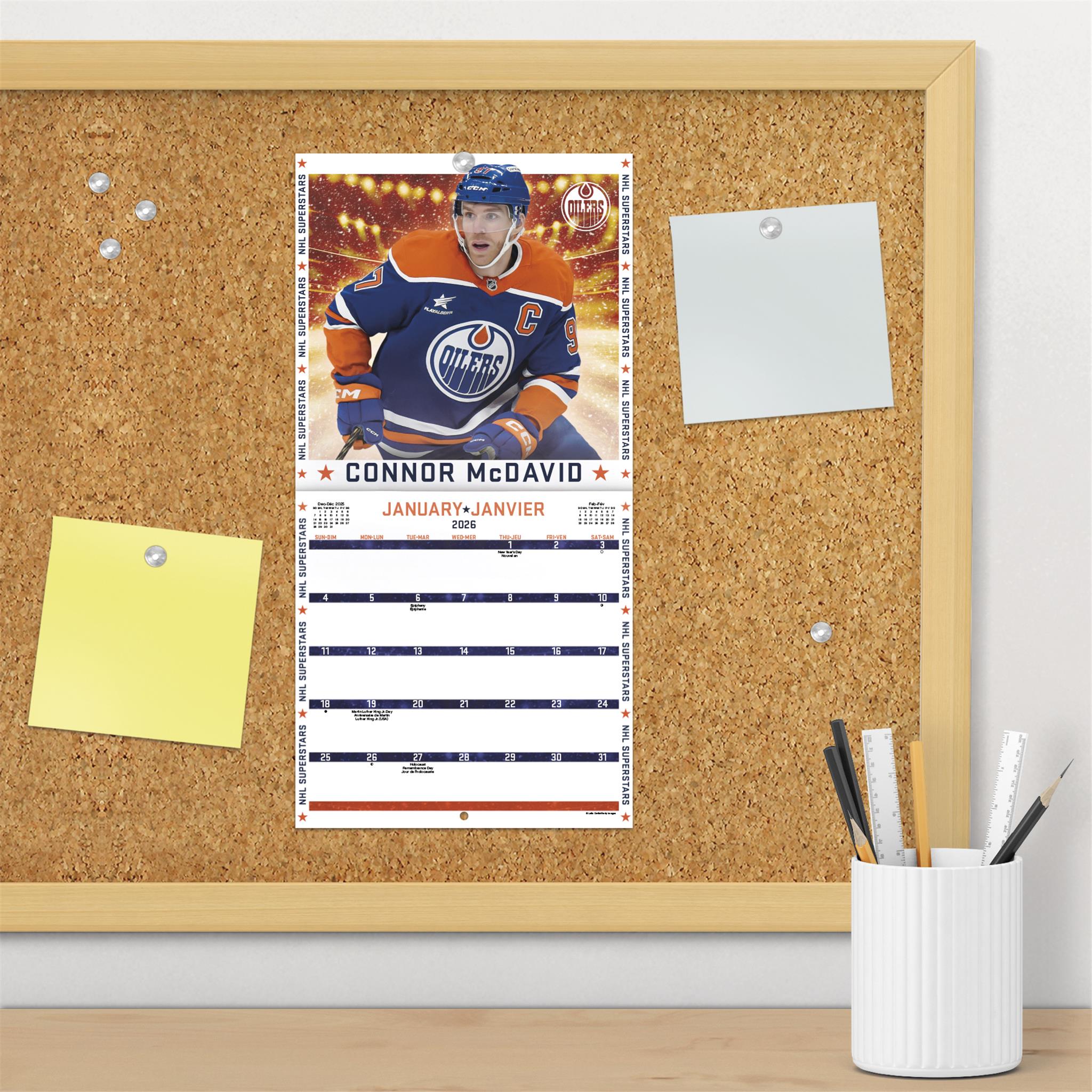 NHL Superstars Bilingual 2026 Mini Calendar